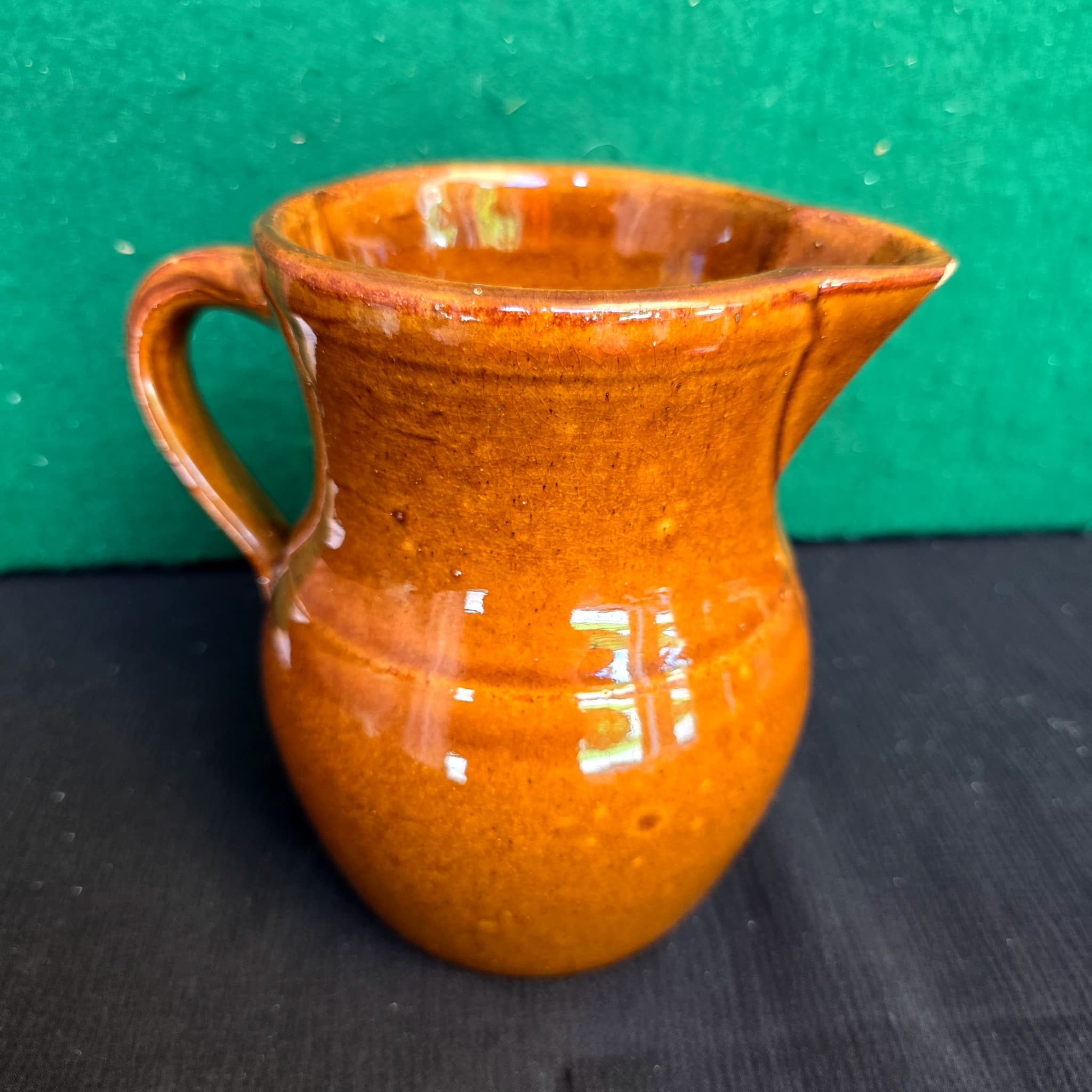 Vintage Brownstone Pottery Pitcher, 6.5 Inches