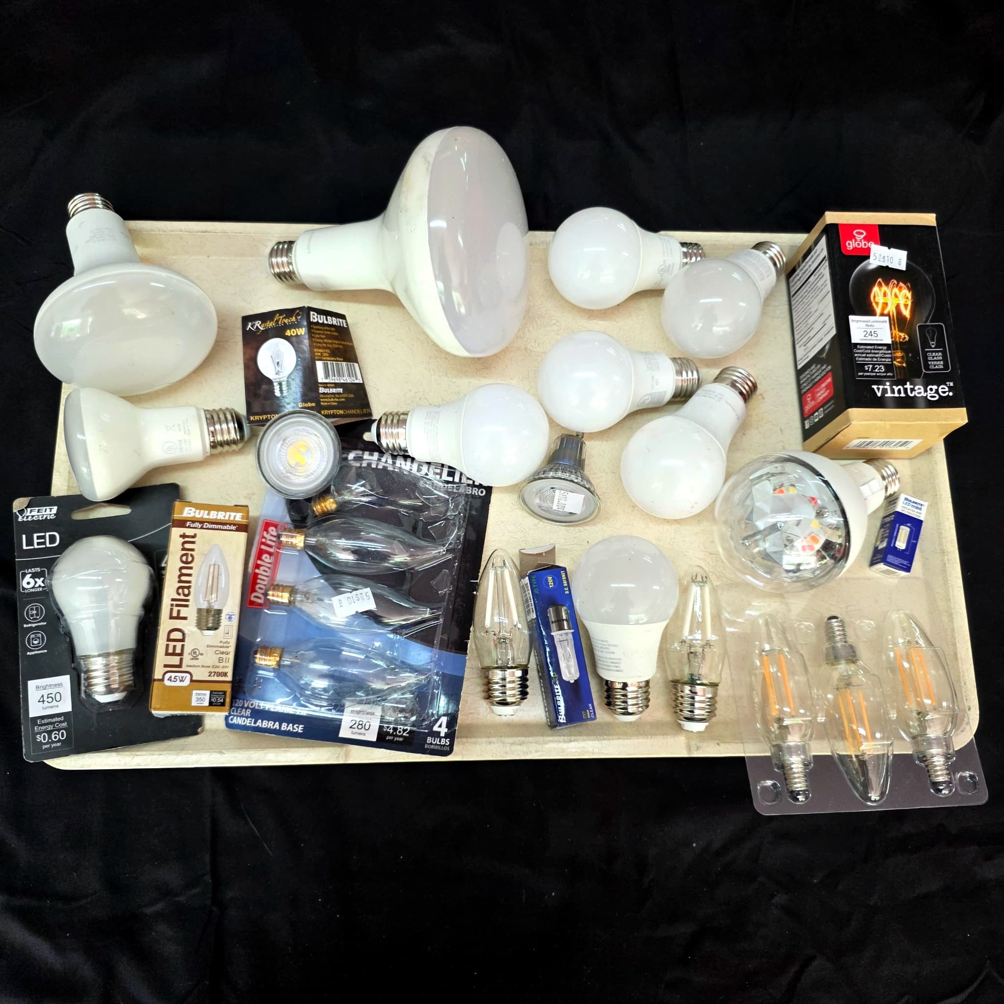 Mixed Lot of Light Bulbs, Various Types and Brands