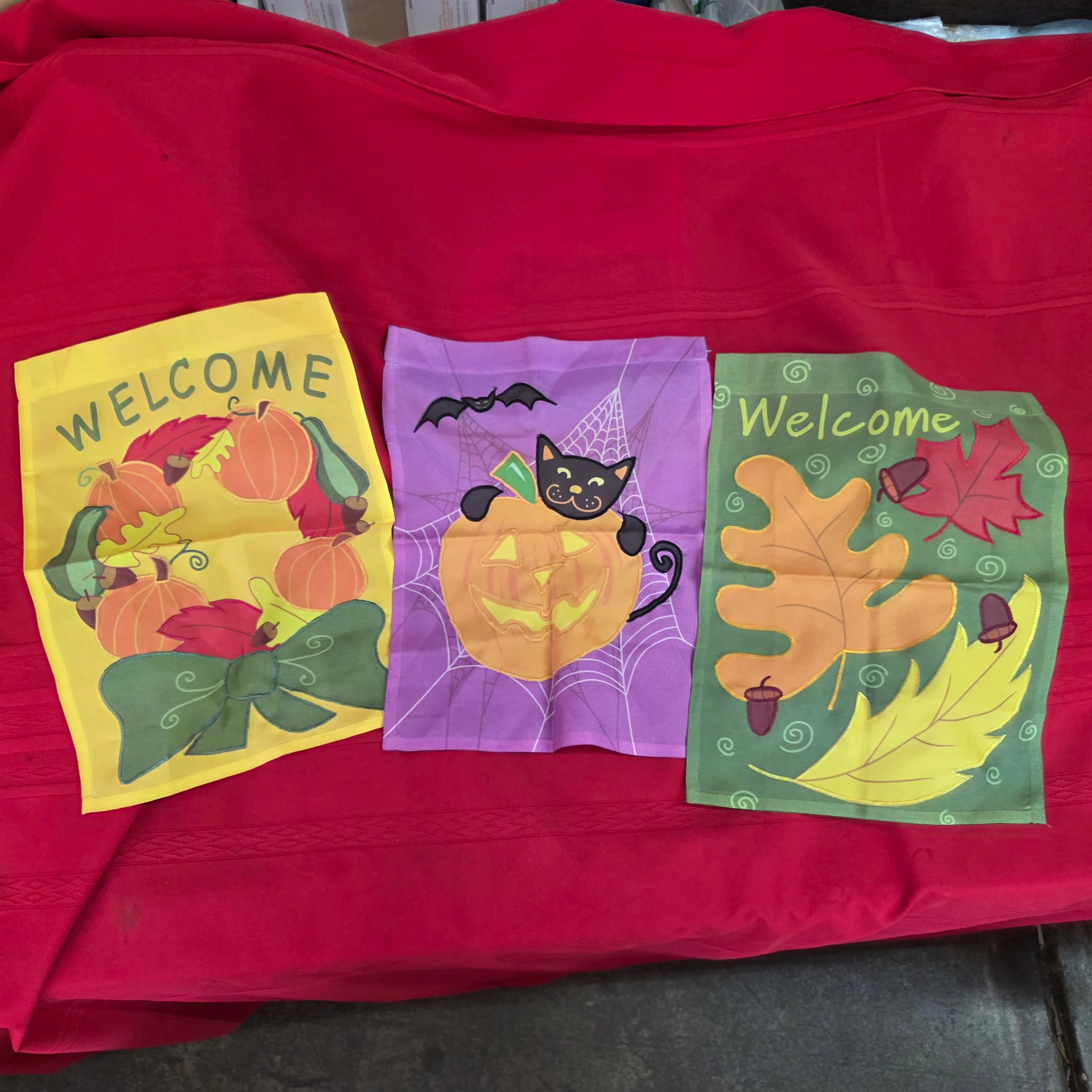 Fall & Halloween Garden Flags, Set of 3