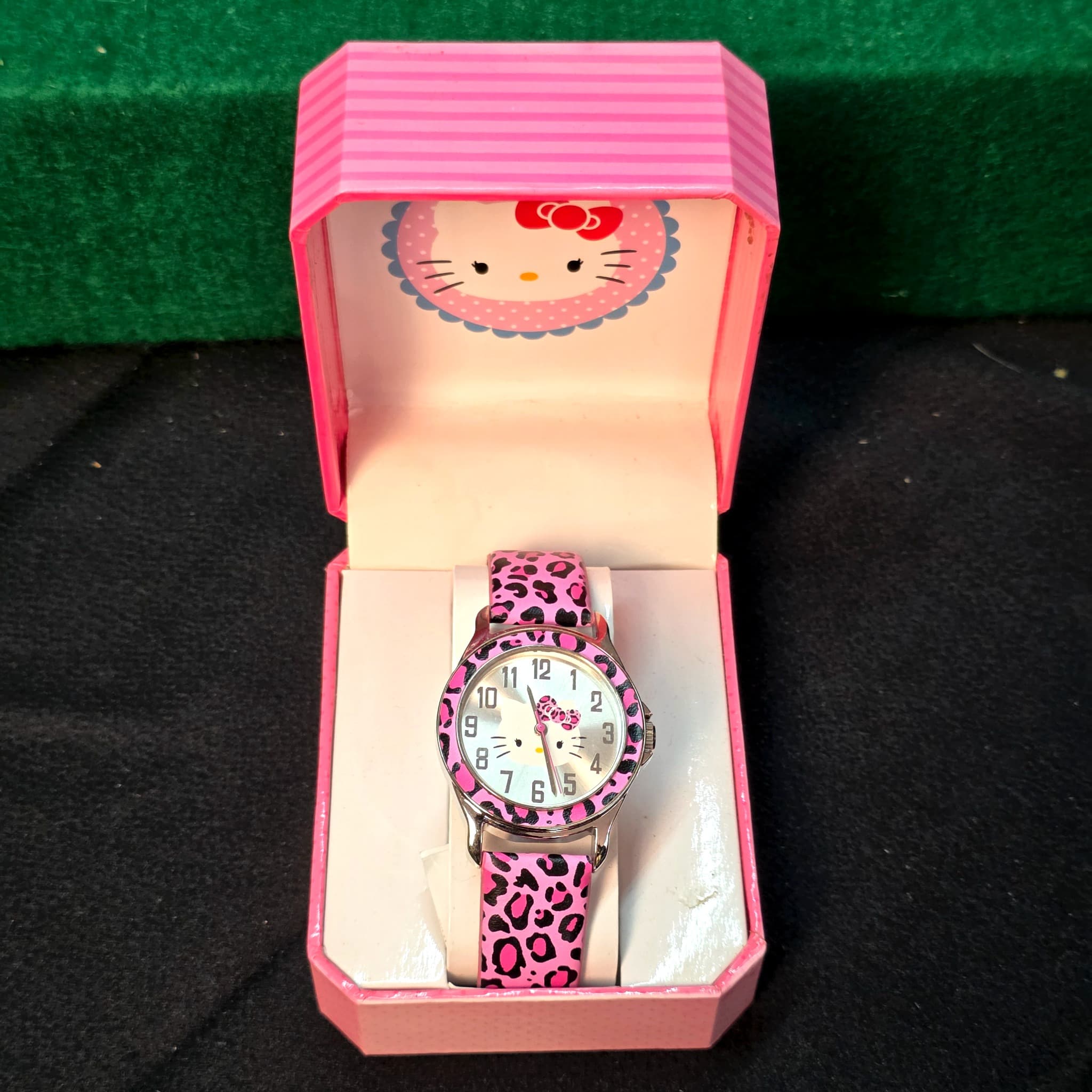 Hello Kitty Girls' Watch, Pink Leopard Band, Gift Box