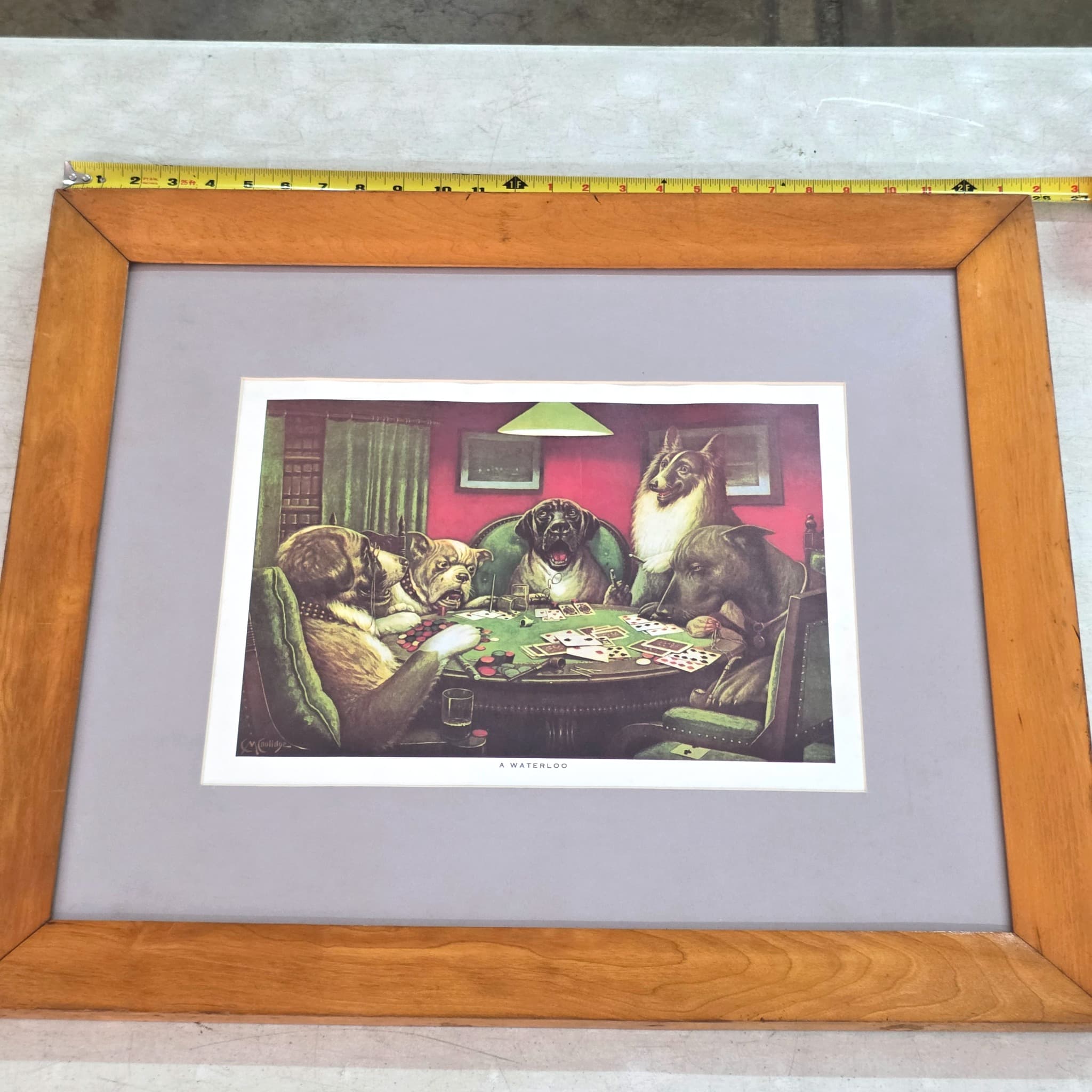 C.M. Coolidge "A Waterloo" Dogs Playing Poker Framed Print