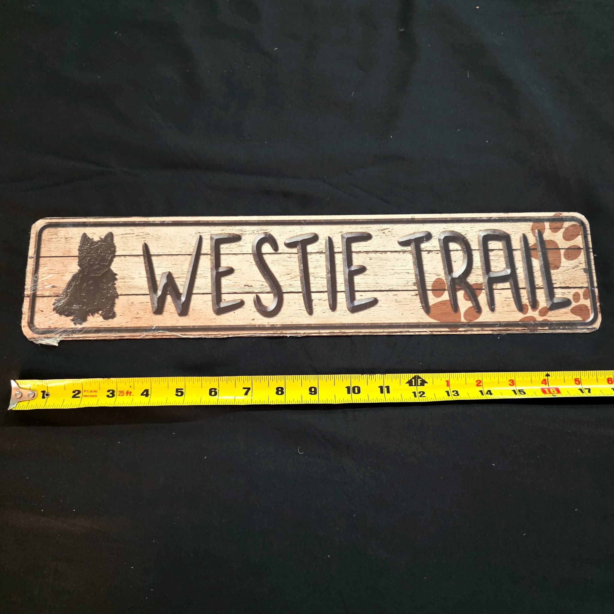 Westie Trail Metal Street Sign, 18"