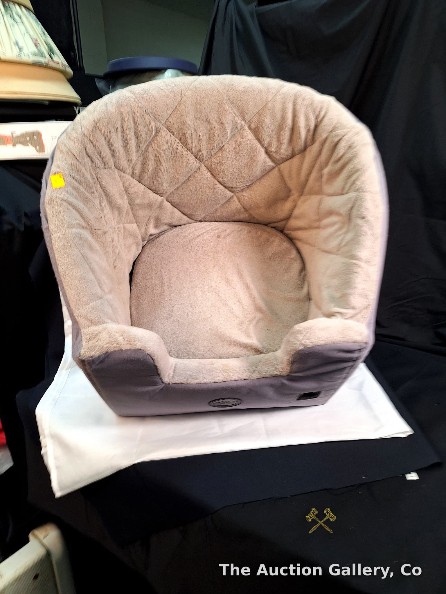 Pet Car Seat Booster Bed, Quilted Plush, Gray