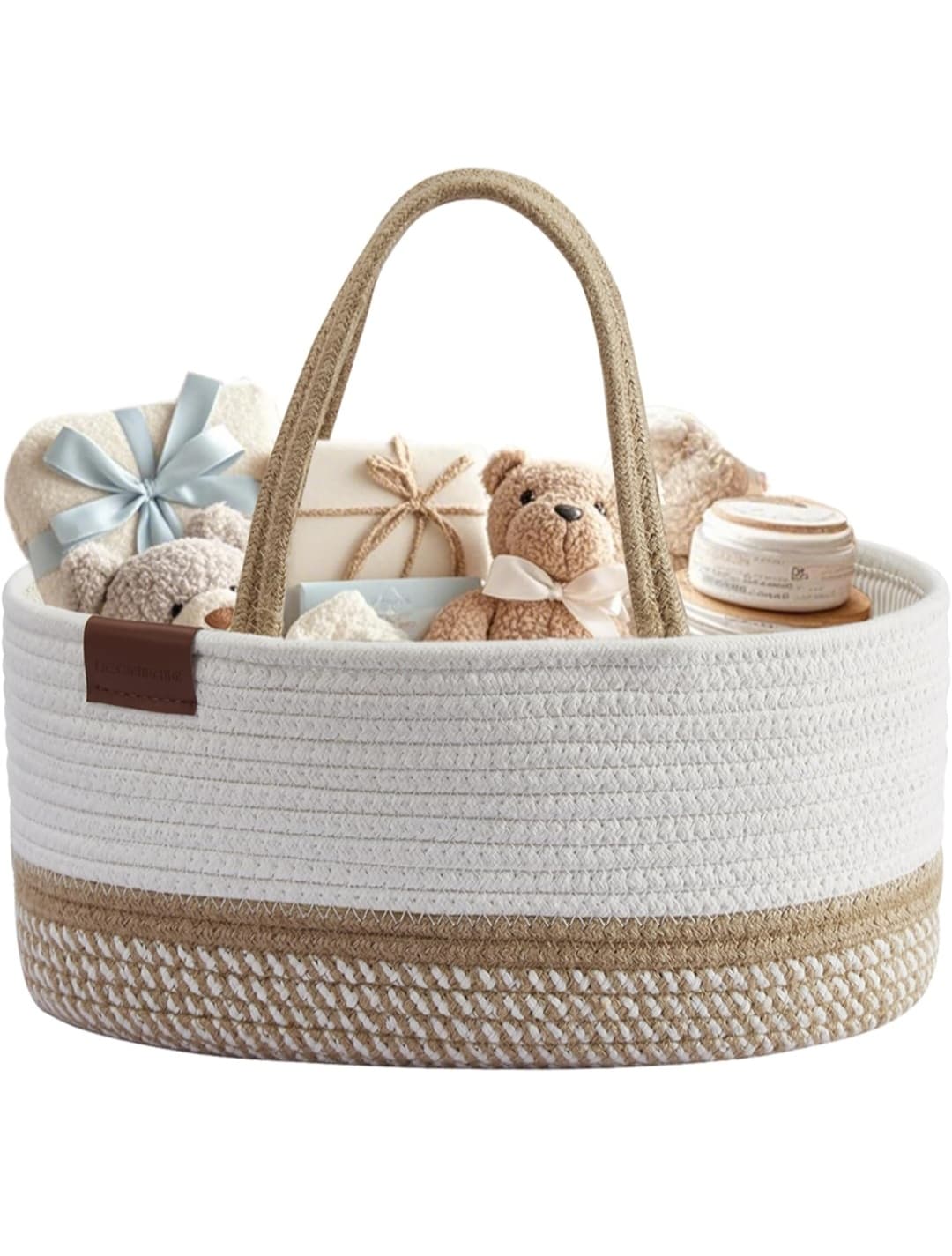 Woven Storage Basket with Handles (15βx 9.8β x 6.7β)