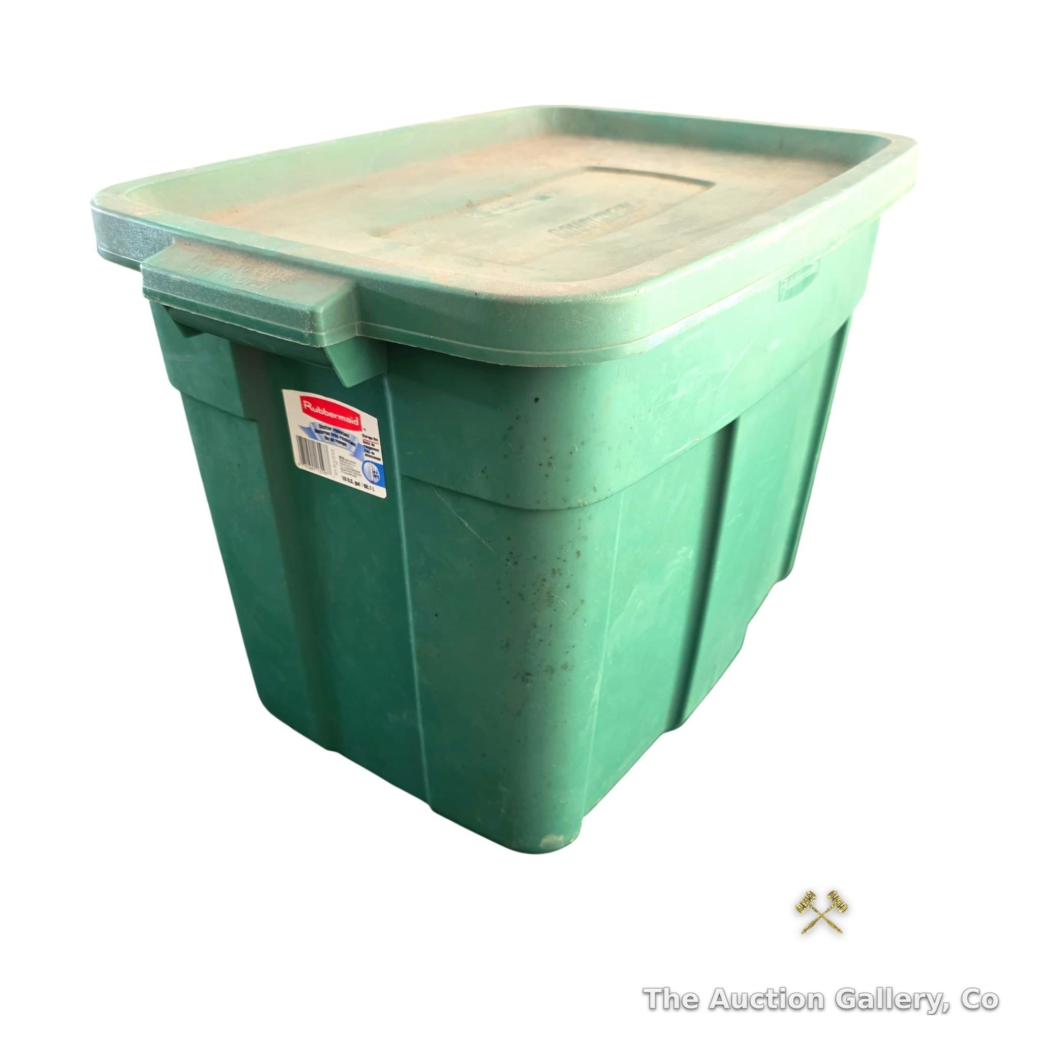 Rubbermaid 18-Gallon Storage Tote with Lid, Green