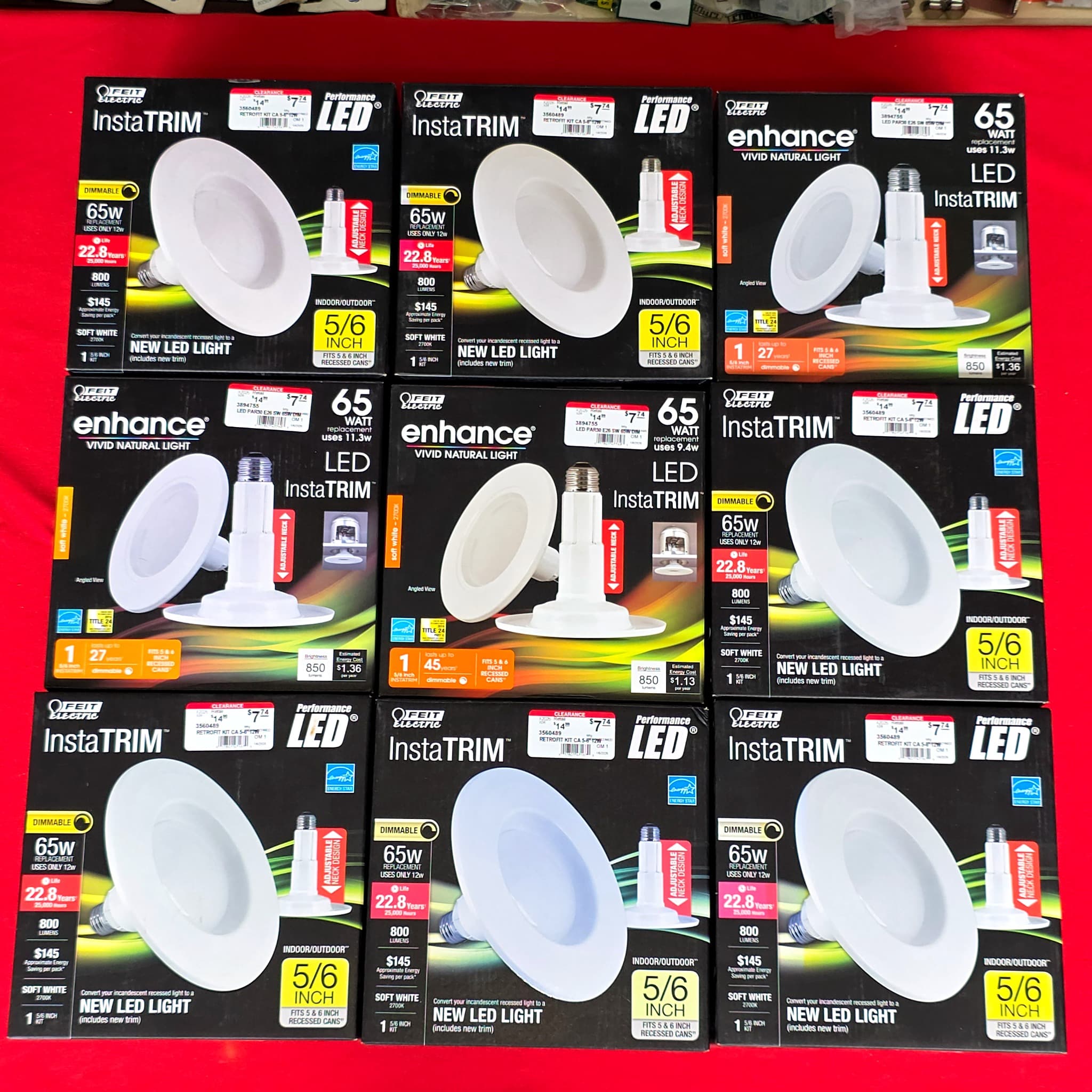 Feit Electric LED InstaTRIM Retrofit Kit, Lot of 9
