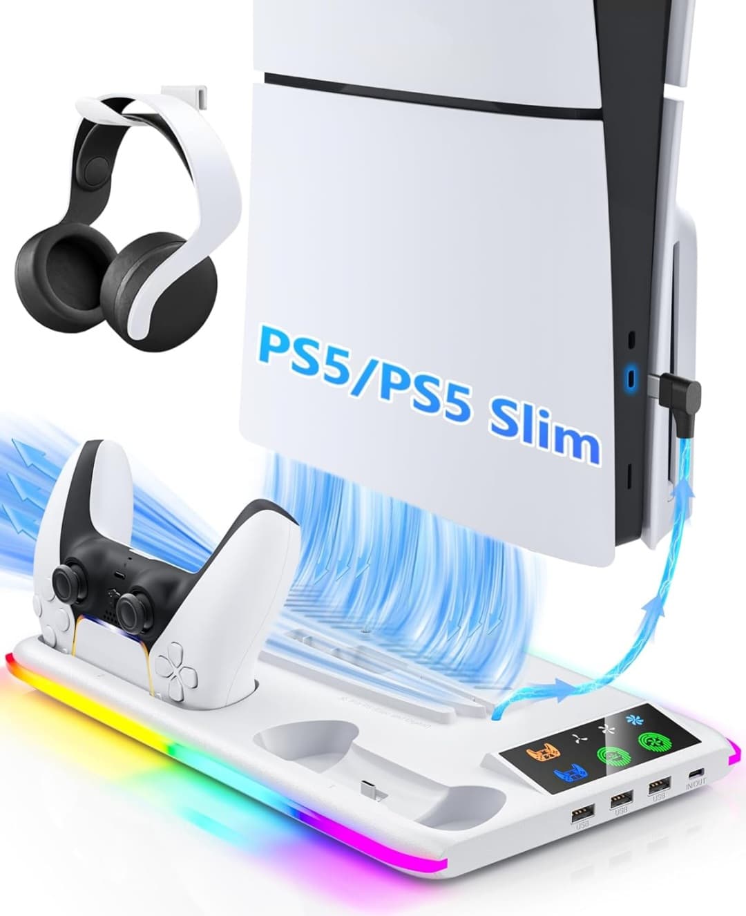 Ps5 Cooling Stand/Gaming Dock - RGB Lighting