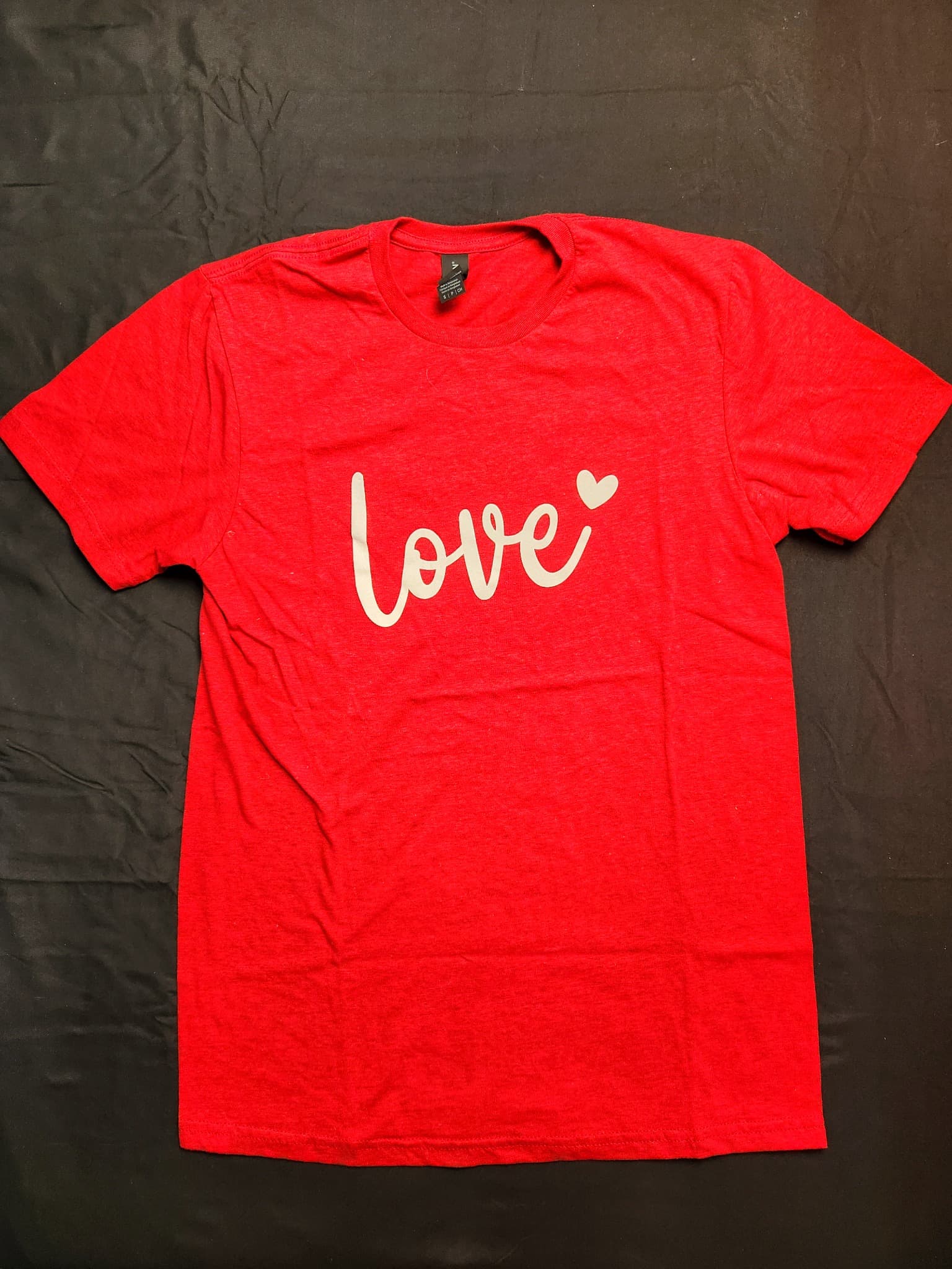 Women's Red 'Love' Graphic T-Shirt, Size Small