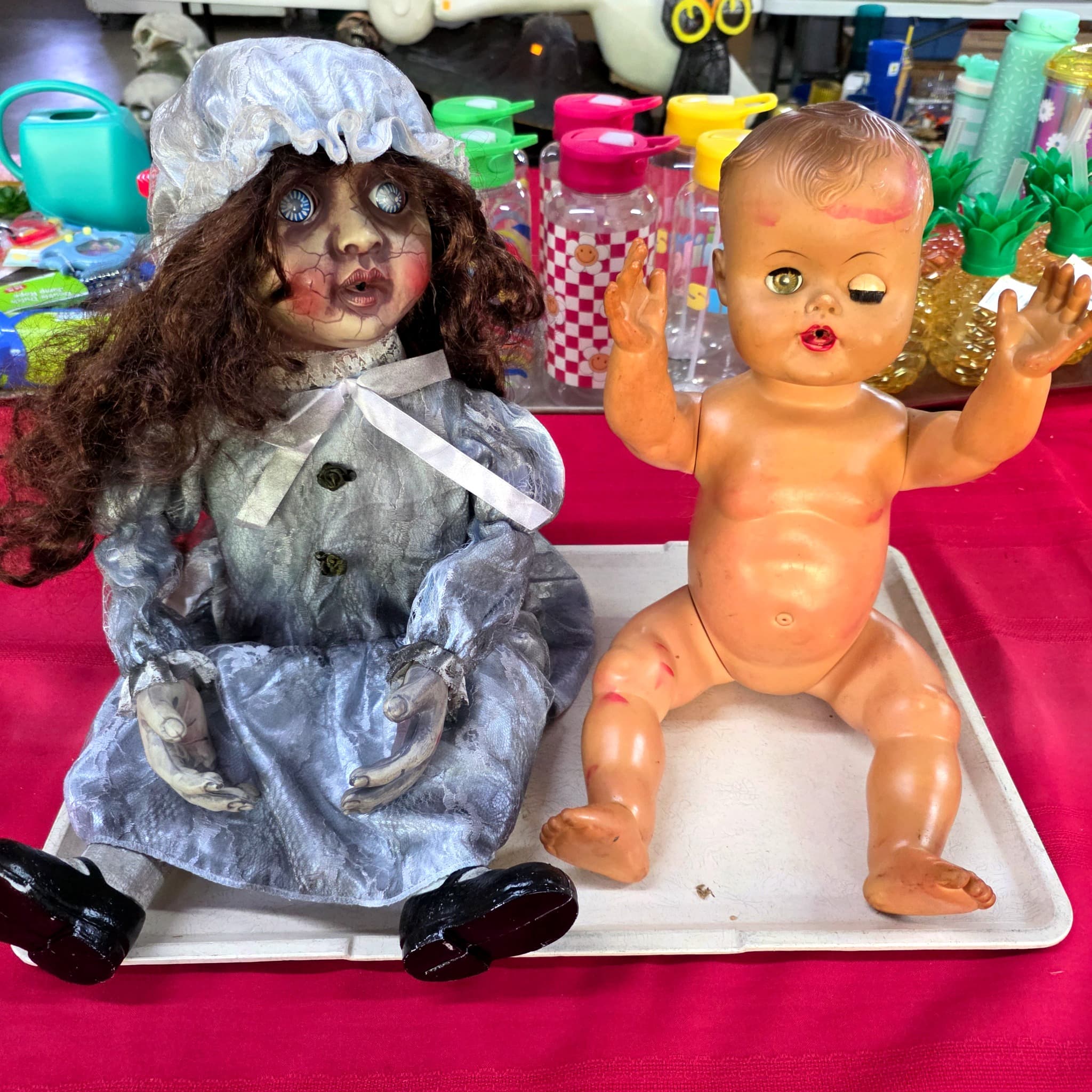 Pair of Halloween Dolls, One Motion-Sensing Animated