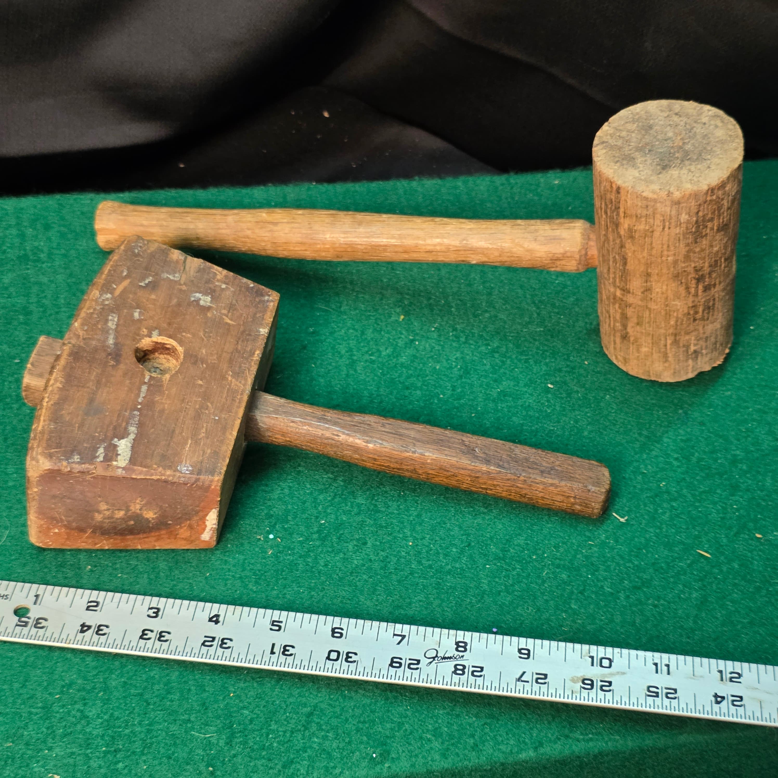 Vintage Wooden Mallets, Set of 2