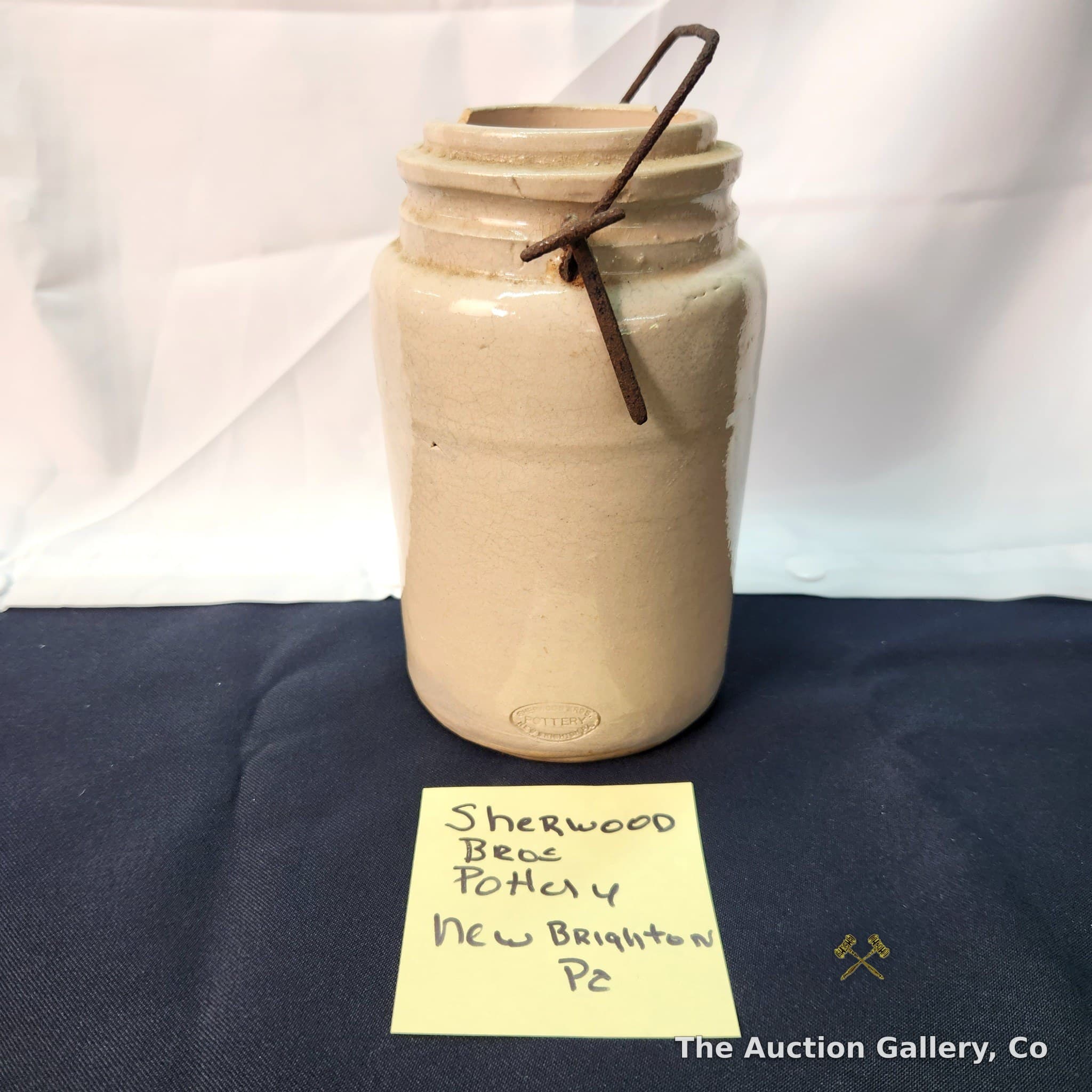 Sherwood Bros. Pottery Stoneware Canning Jar, New Brighton PA