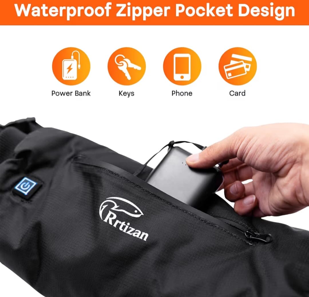 Heater Hand Warmer Pouch - With Powerbank - Storage Pocket - Waterproof