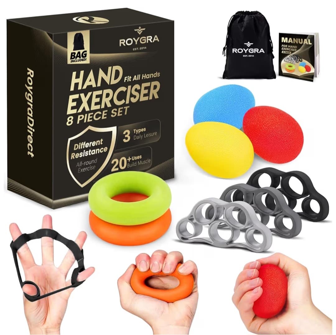 Hand Exercises Set - 8 Pieces - Multi Level Resistance