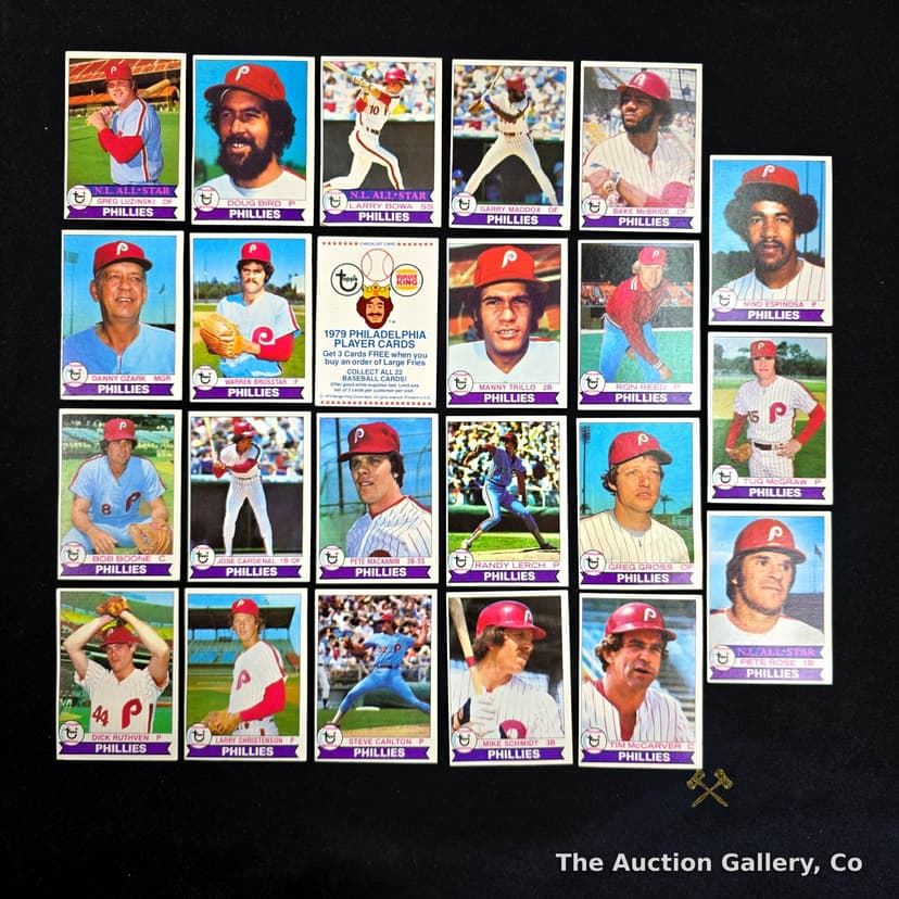1979 Topps Burger King Phillies Baseball Card Set, 23 Cards
