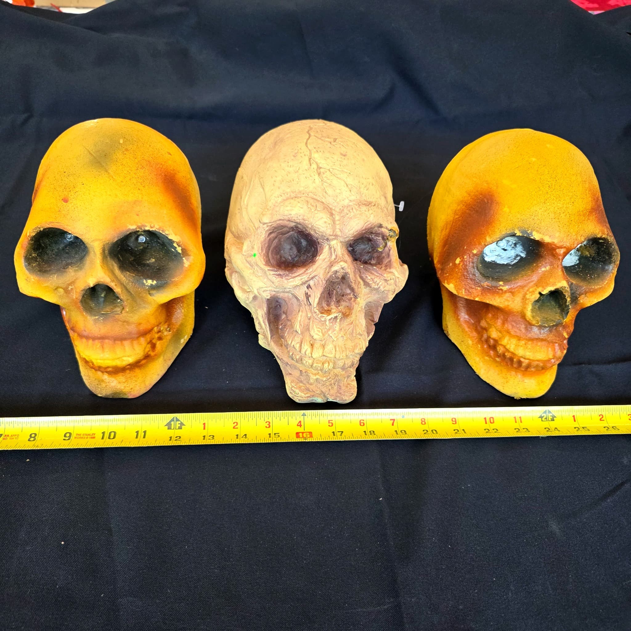 Set of Three Decorative Skull Props