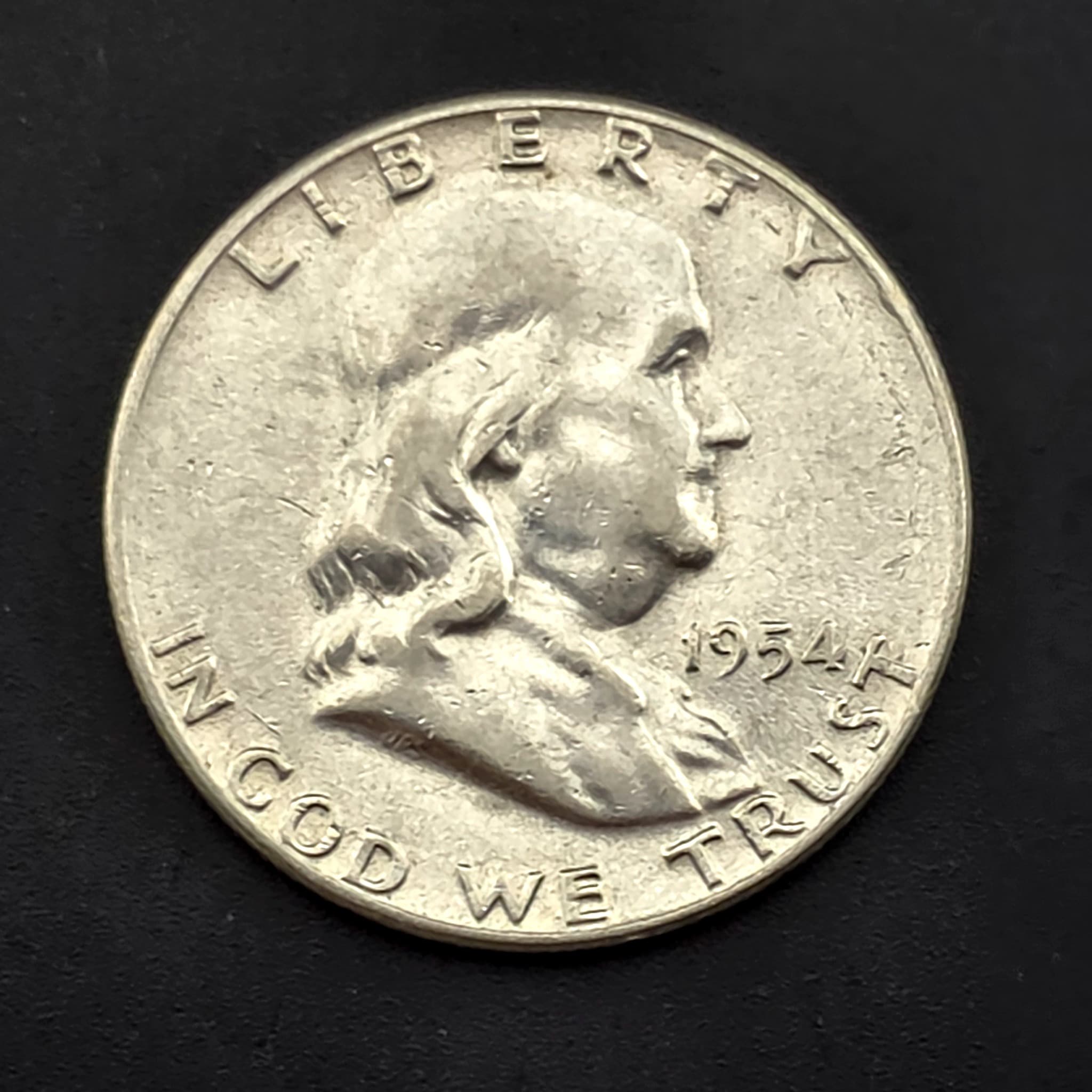 1954 Franklin Half Dollar, 90% Silver