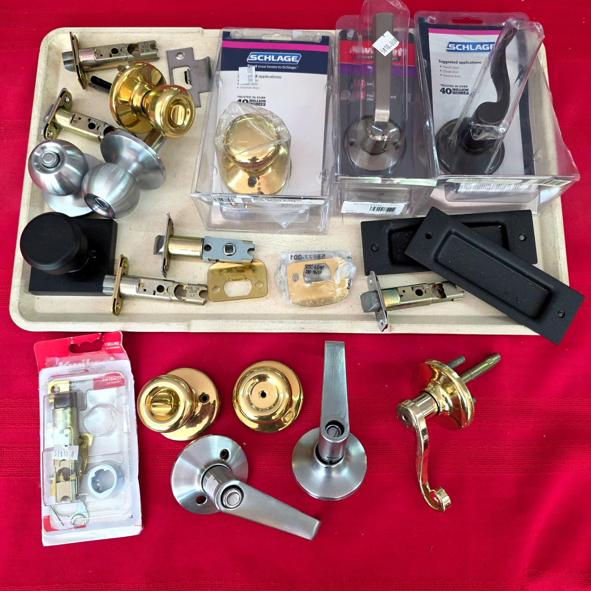 Mixed Lot of Door Knobs, Levers, and Hardware