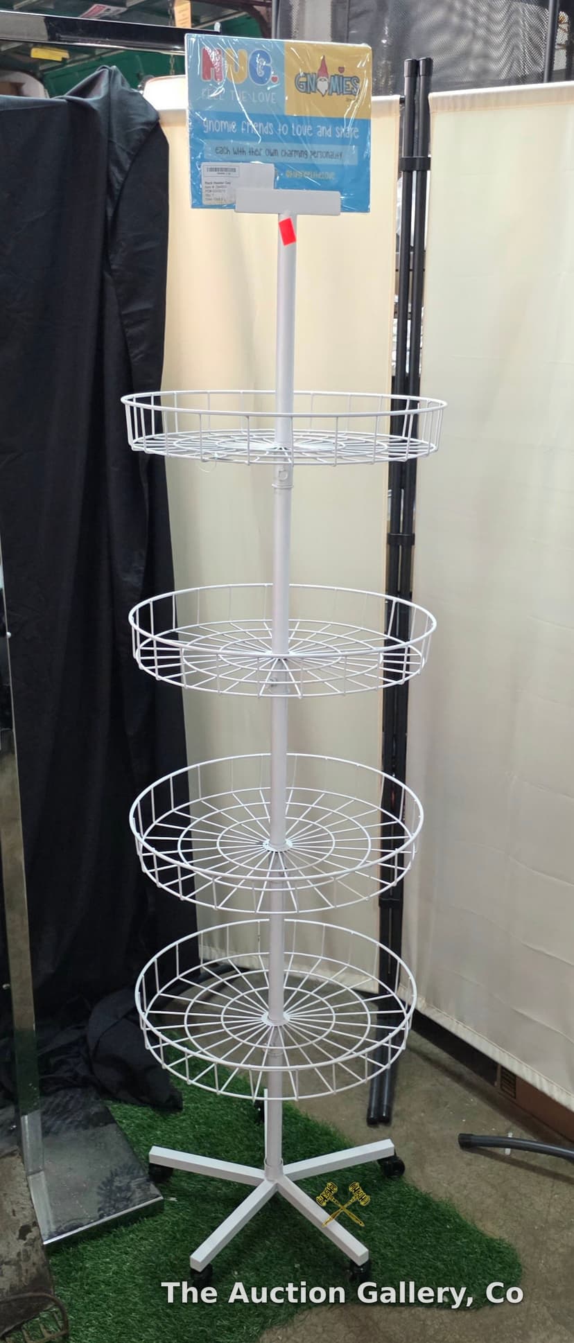 4-Tier Rotating Wire Display Rack with Casters, ~6 Ft β photo 3