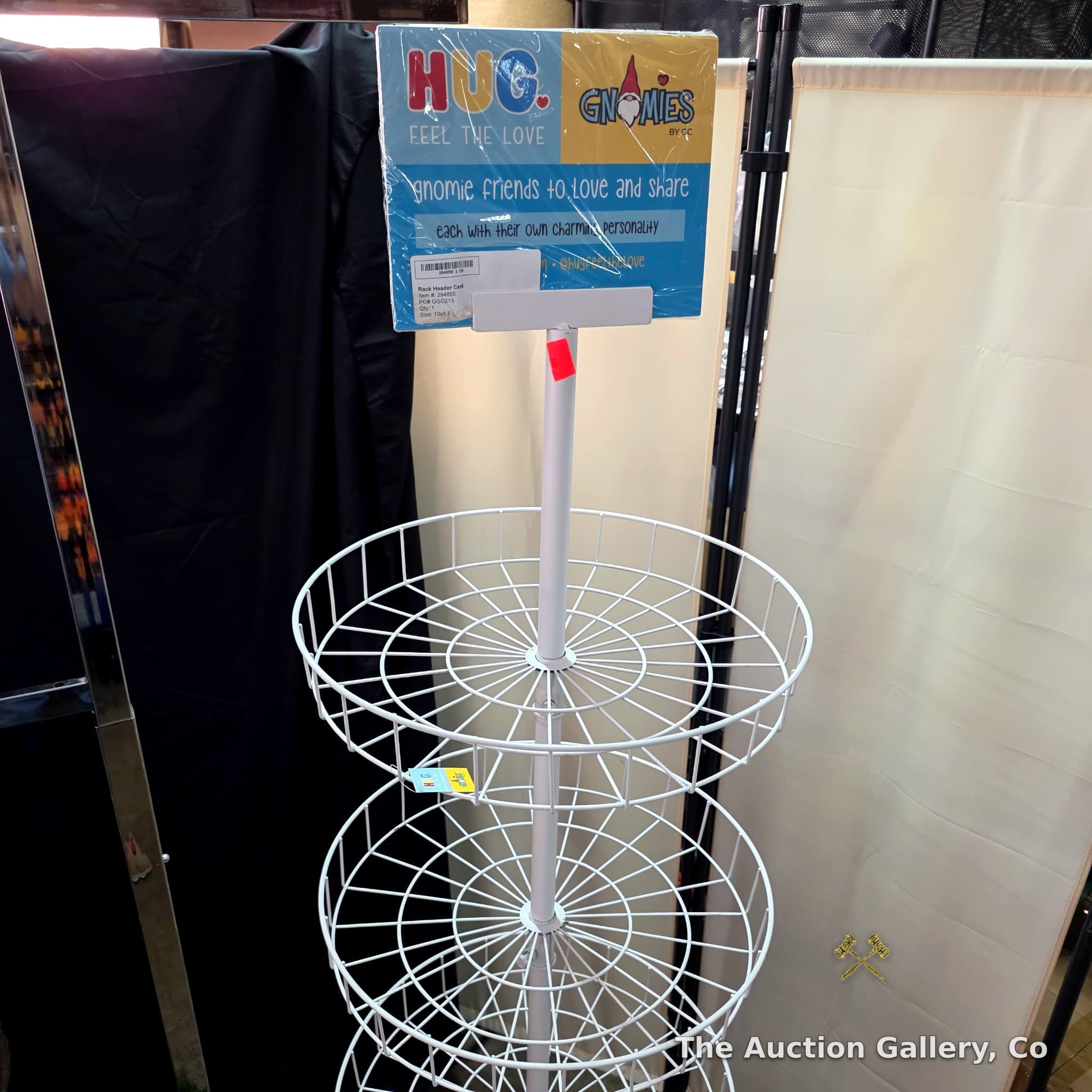 4-Tier Rotating Wire Display Rack with Casters, ~6 Ft
