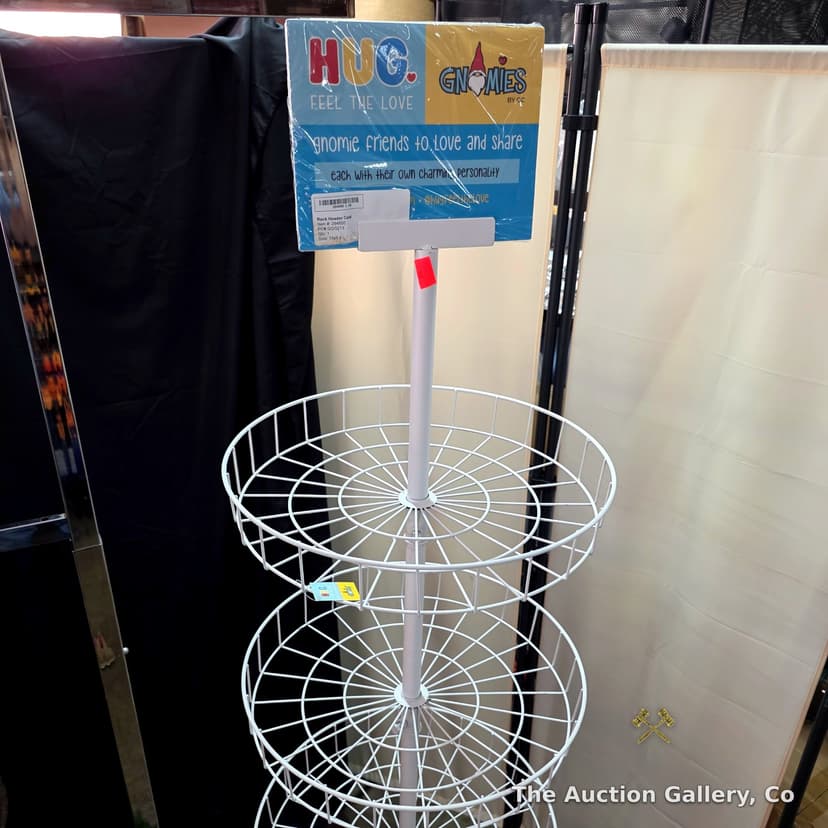 4-Tier Rotating Wire Display Rack with Casters, ~6 Ft