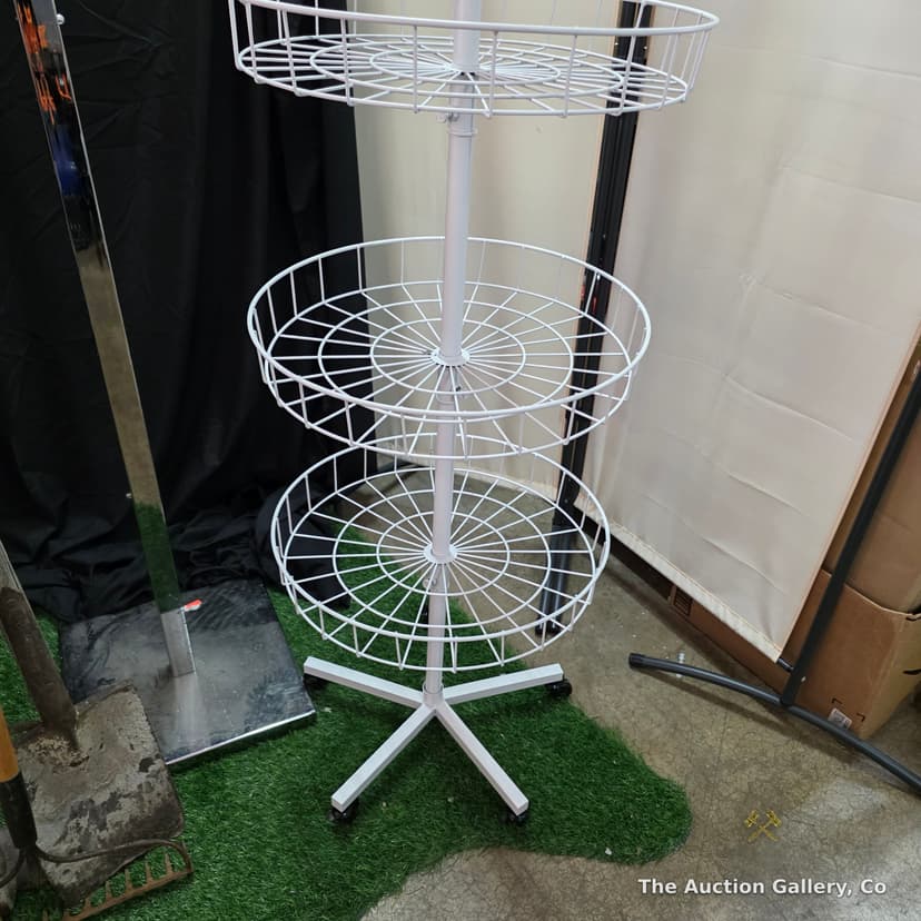 4-Tier Rotating Wire Display Rack with Casters, ~6 Ft β photo 2
