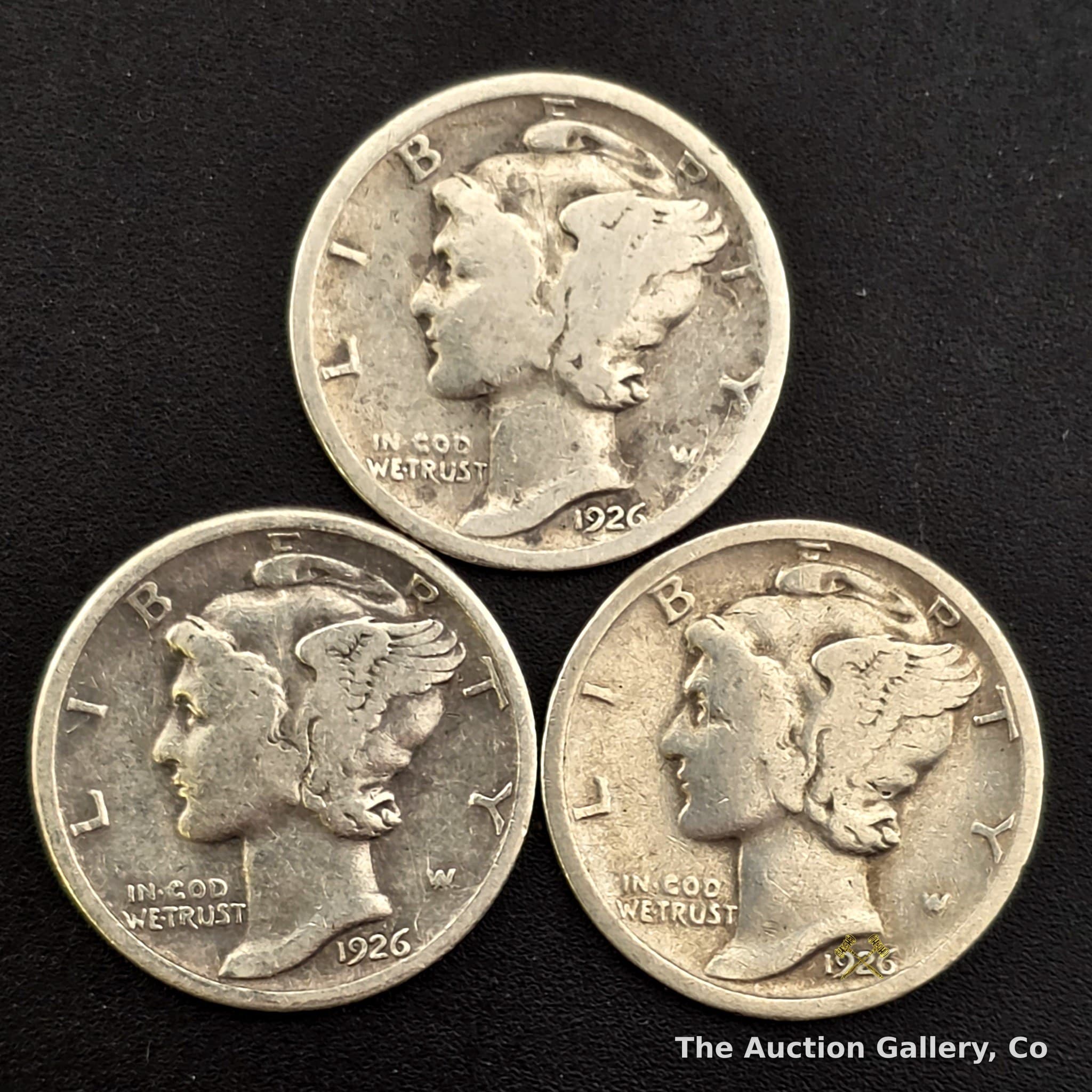 1926 Mercury Dime, 90% Silver โ Set of 3