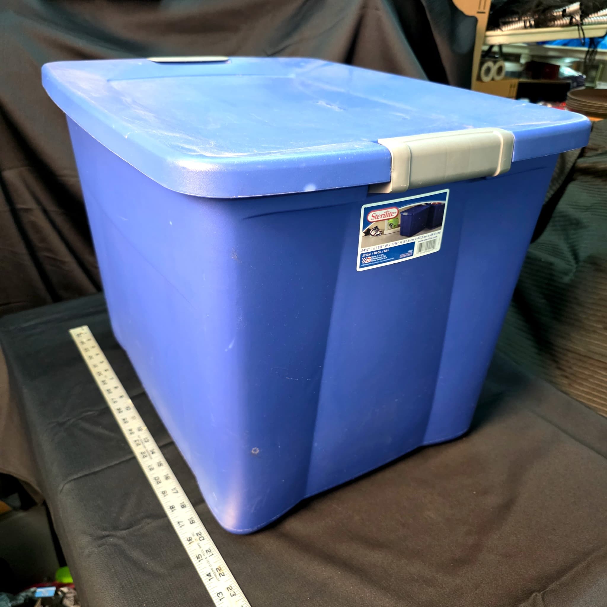 Sterilite Blue Storage Tote with Latching Lid