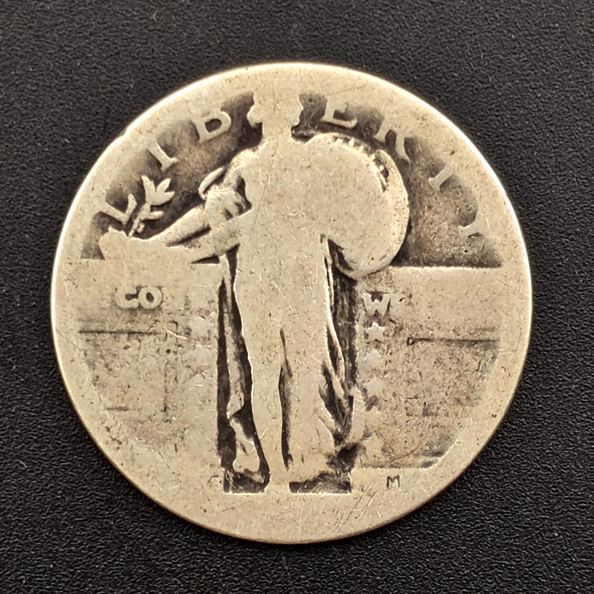 Standing Liberty Silver Quarter, Date Worn — 90% Silver