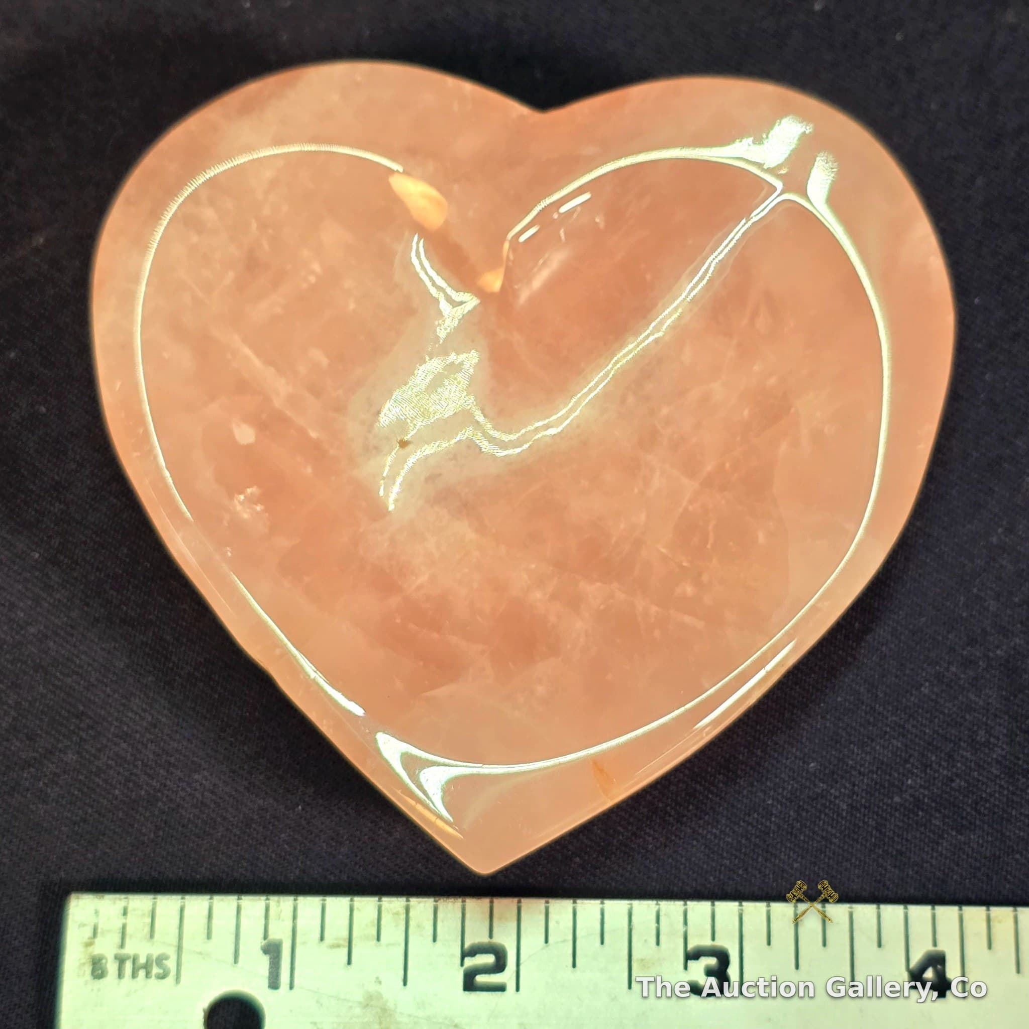 Rose Quartz Heart-Shaped Crystal Bowl, ~4"