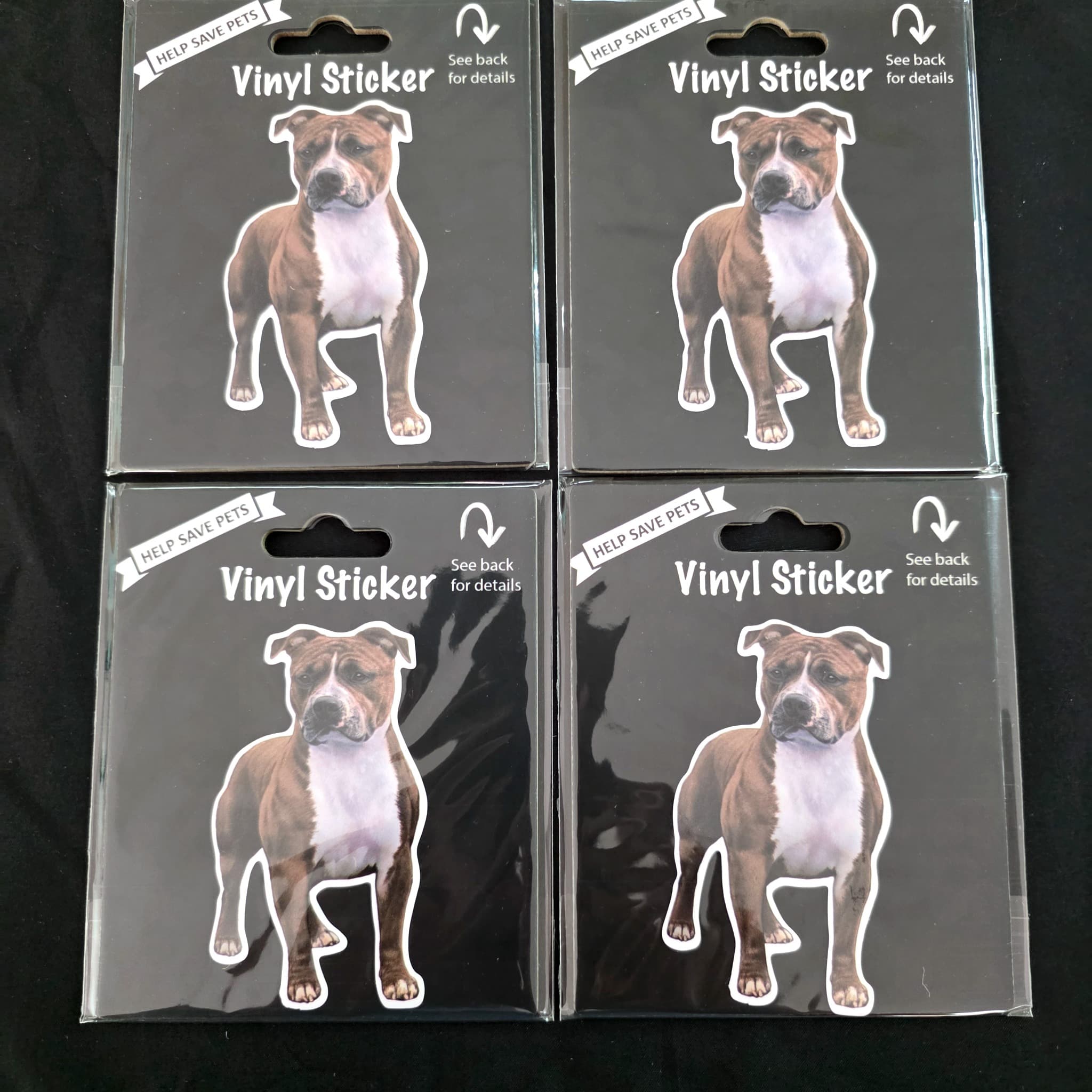 Set of 4 Pit Bull Vinyl Stickers, Brand New