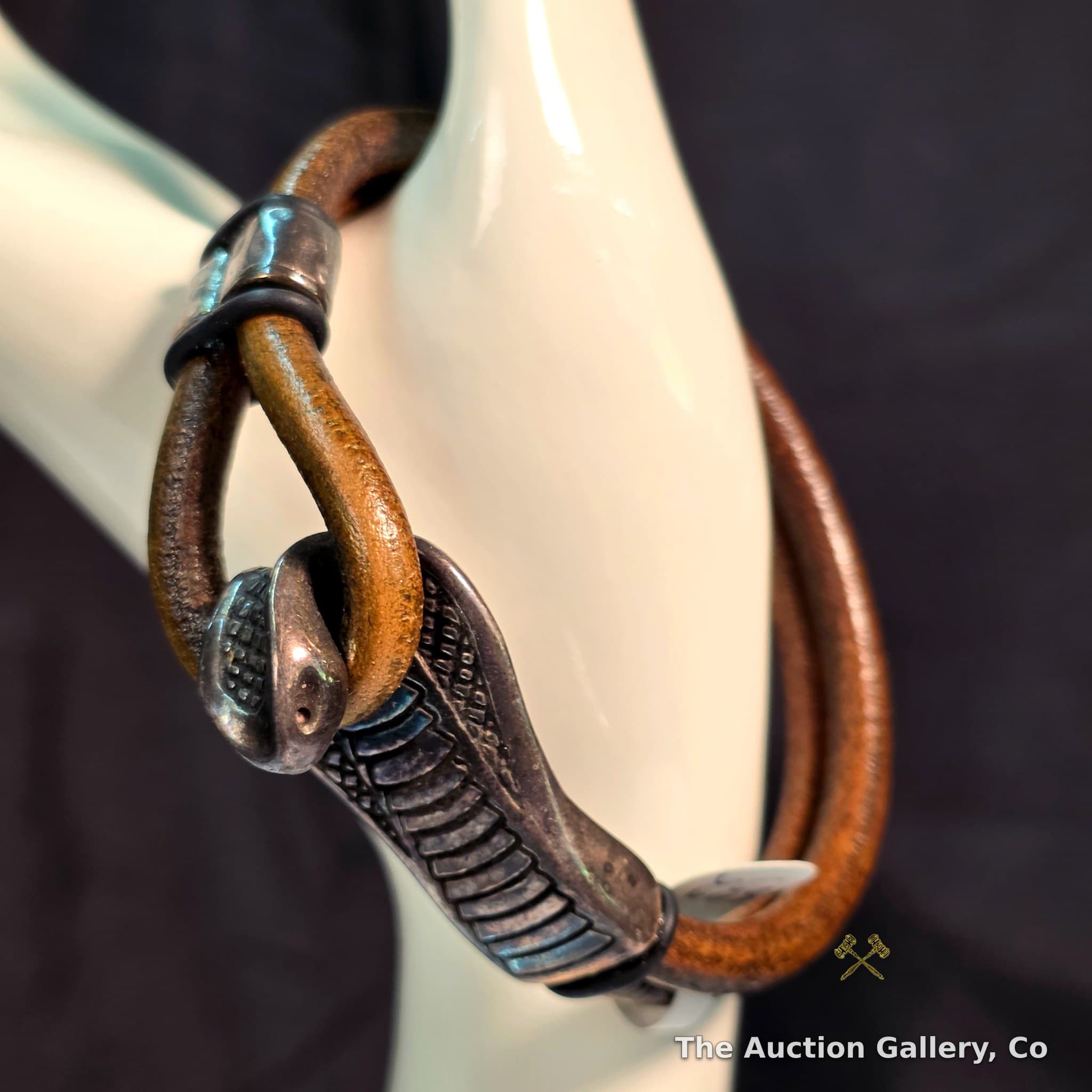 Cobra Snake Leather Cord Wrap Bracelet, New