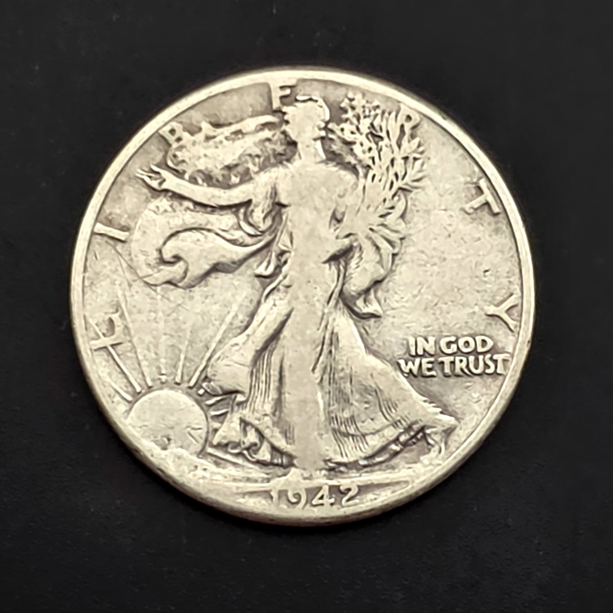 1942 Walking Liberty Half Dollar, 90% Silver