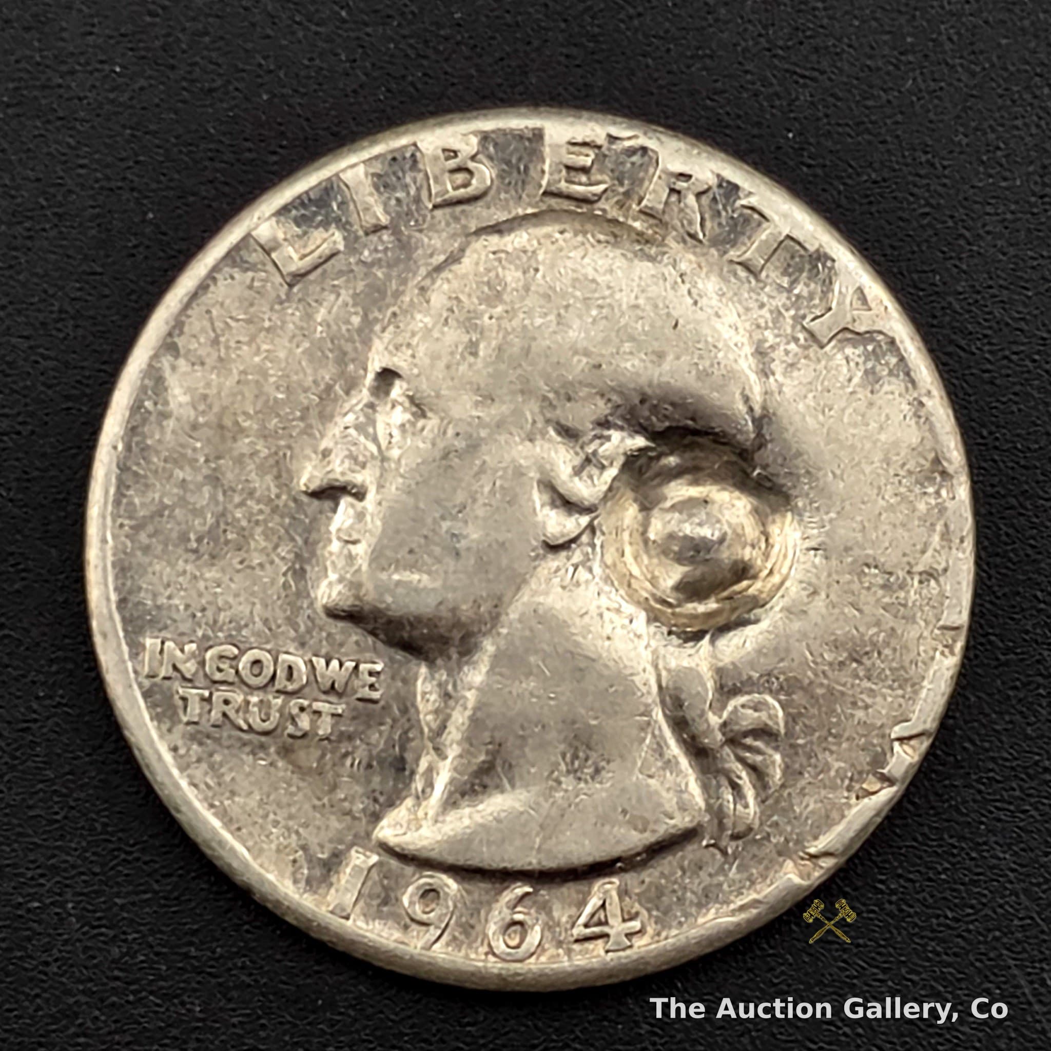 1964 Washington Quarter, 90% Silver โ Bullet-Struck
