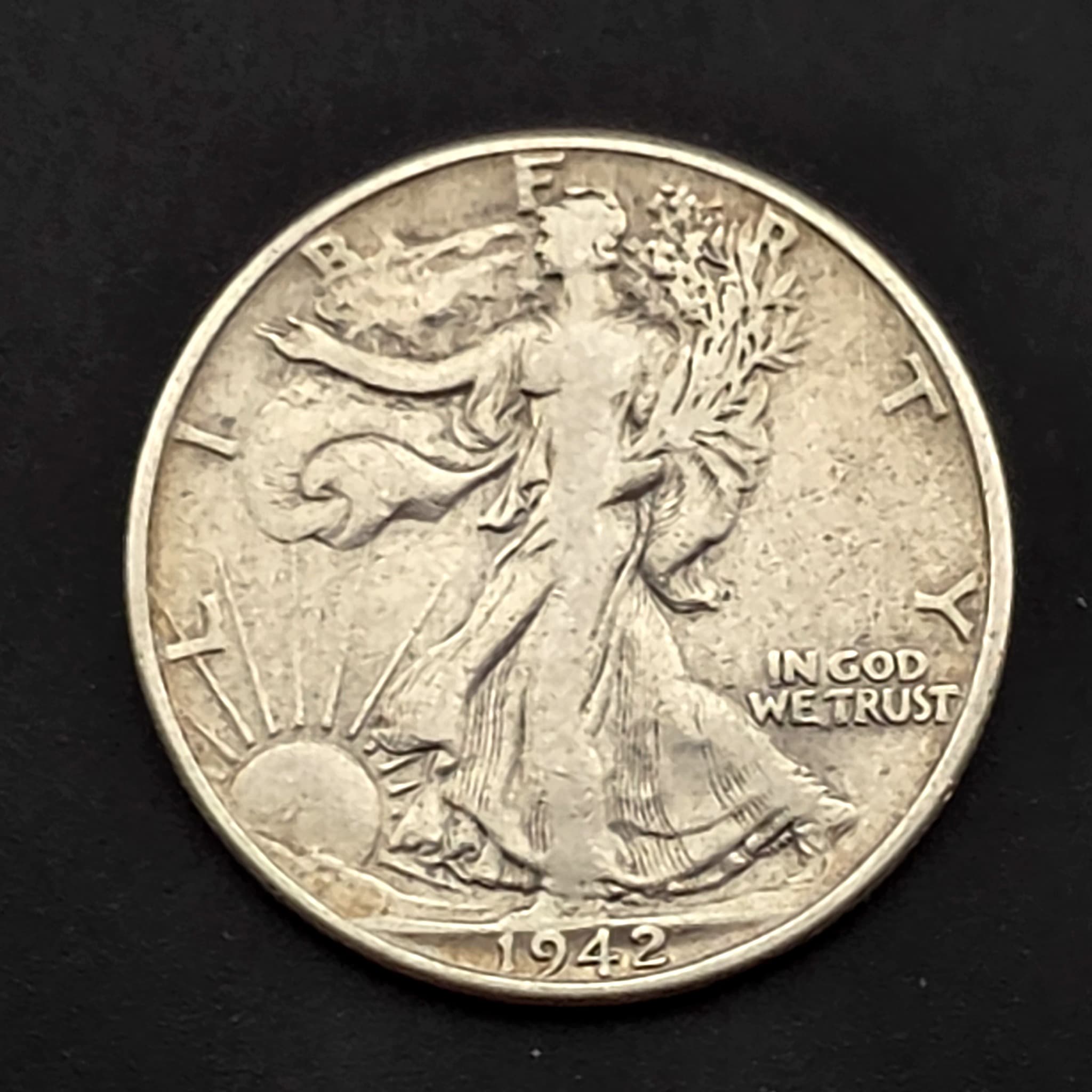 1942 Walking Liberty Half Dollar, 90% Silver