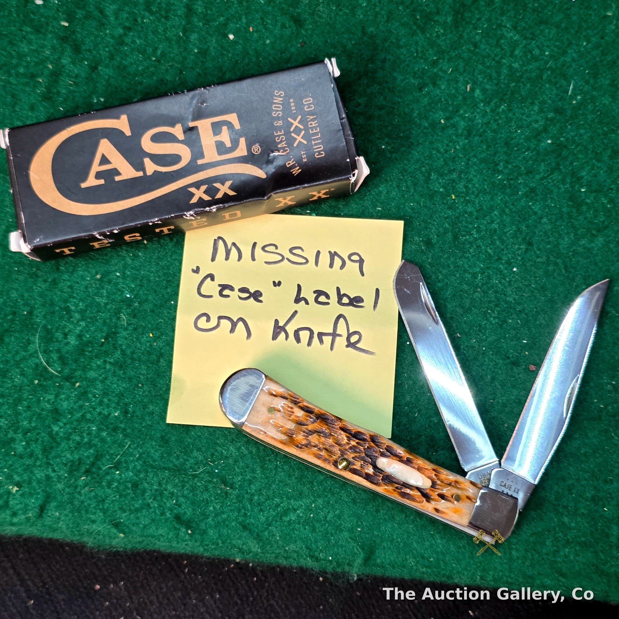 Case XX Amber Bone Peach Seed Jig Trapper Knife 6254 SS, New in Box