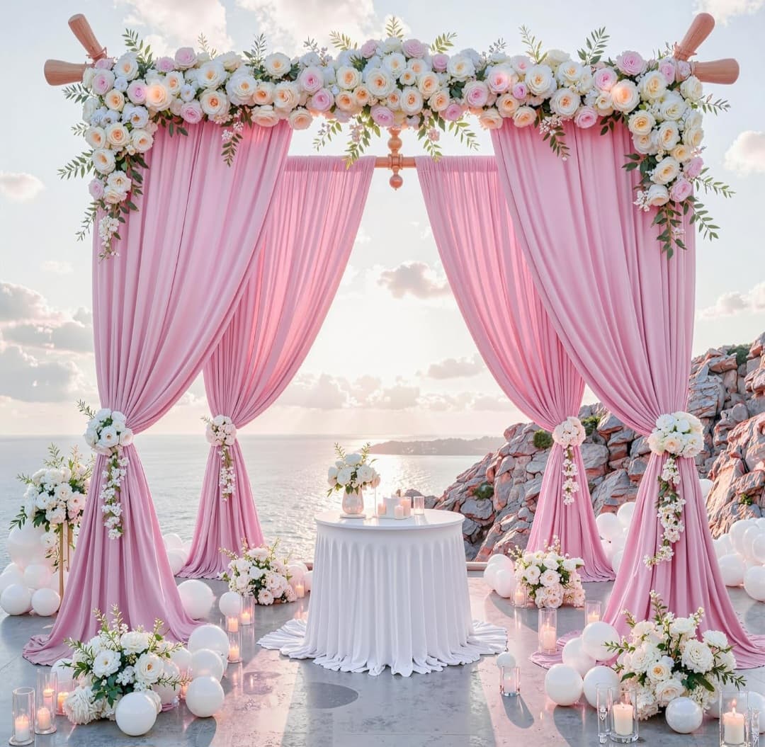 Backdrop Set (2) - 10ft x 5ft - Pink