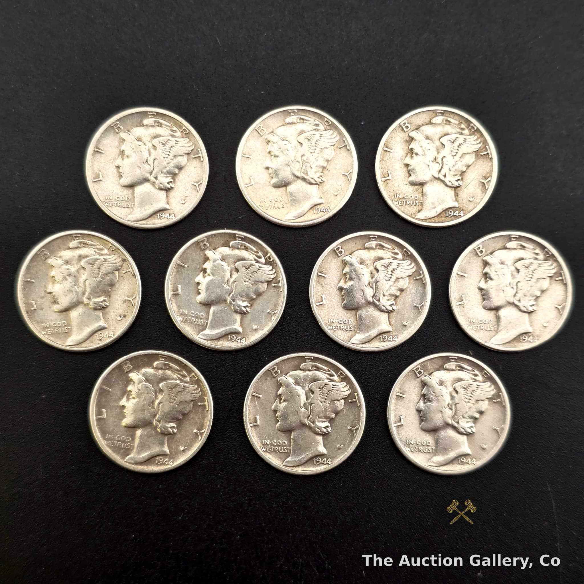 1944 Mercury Dimes, 90% Silver โ Lot of 10