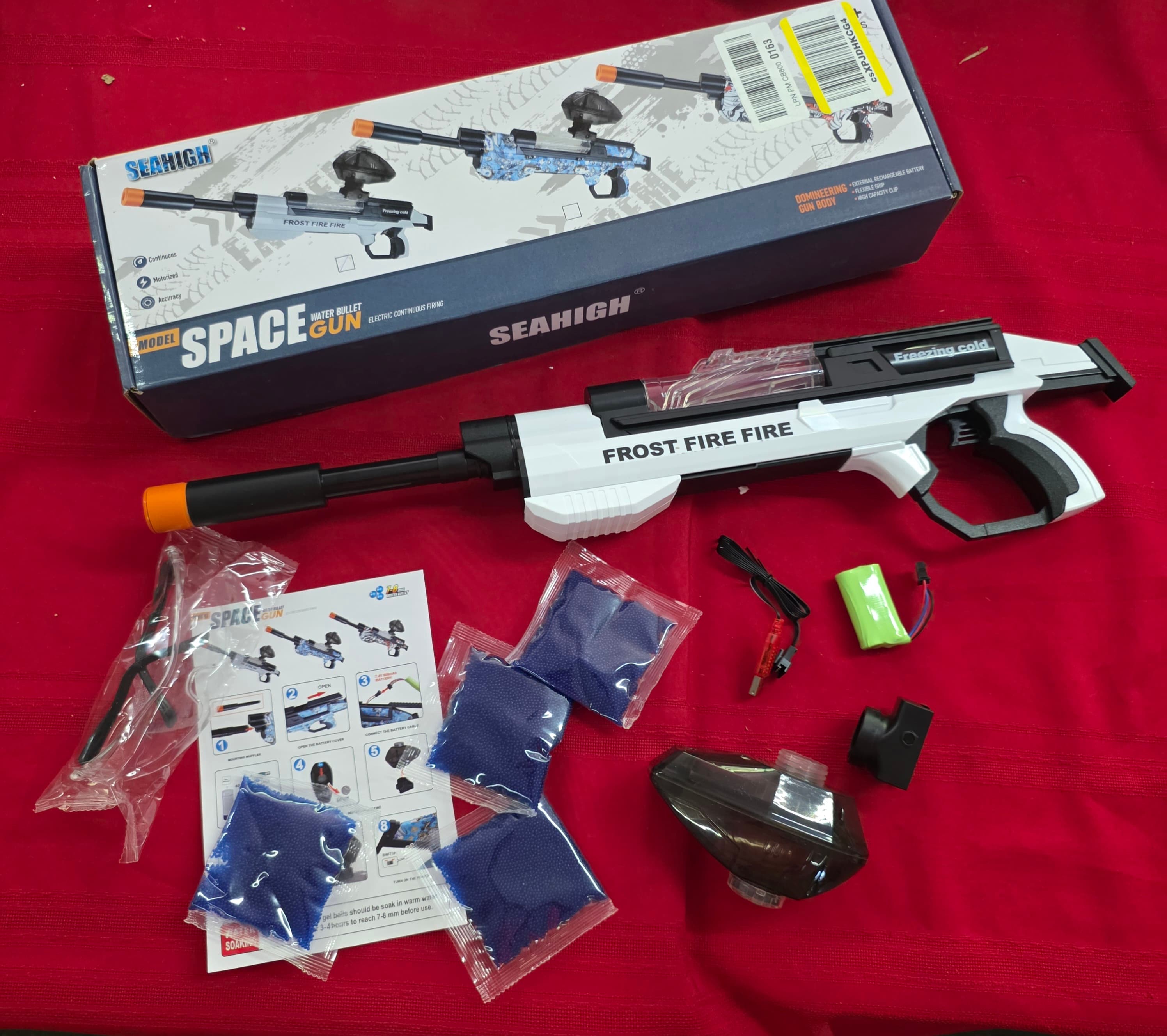 Space Water Bullet Gun, Electric Continuous Firing, Rechargeable Ages 16+