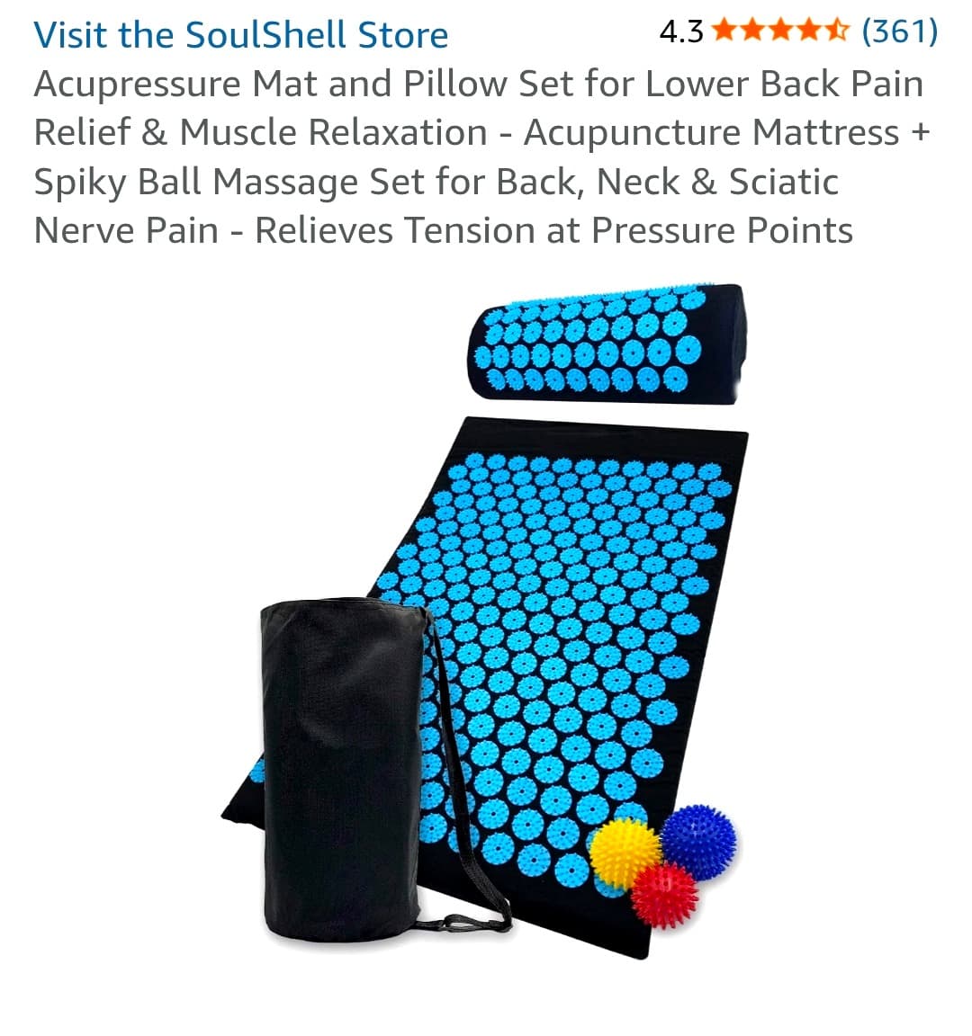SoulShell Acupressure Mat & Pillow