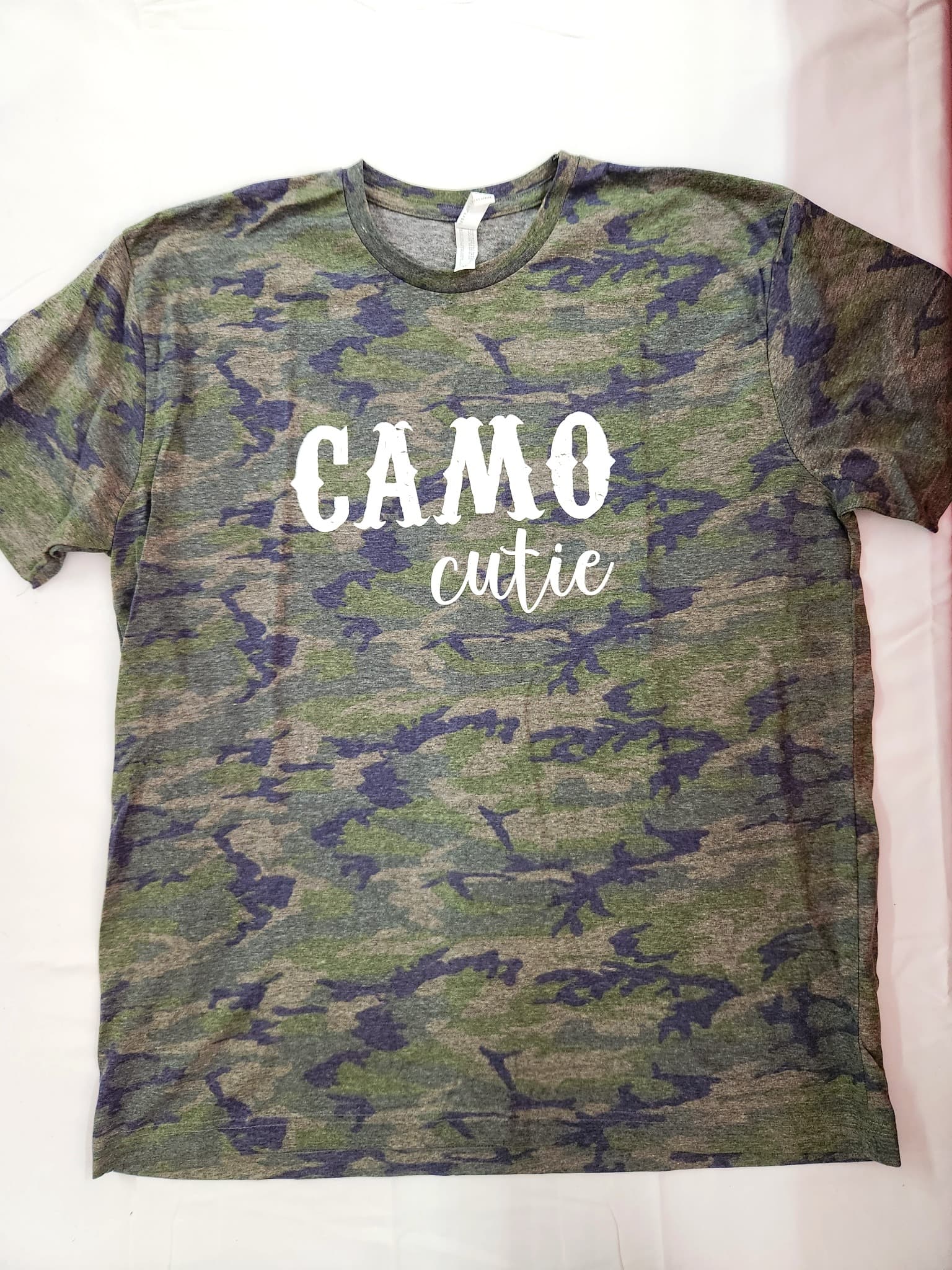 Camo Cutie Graphic T-Shirt, Size XL