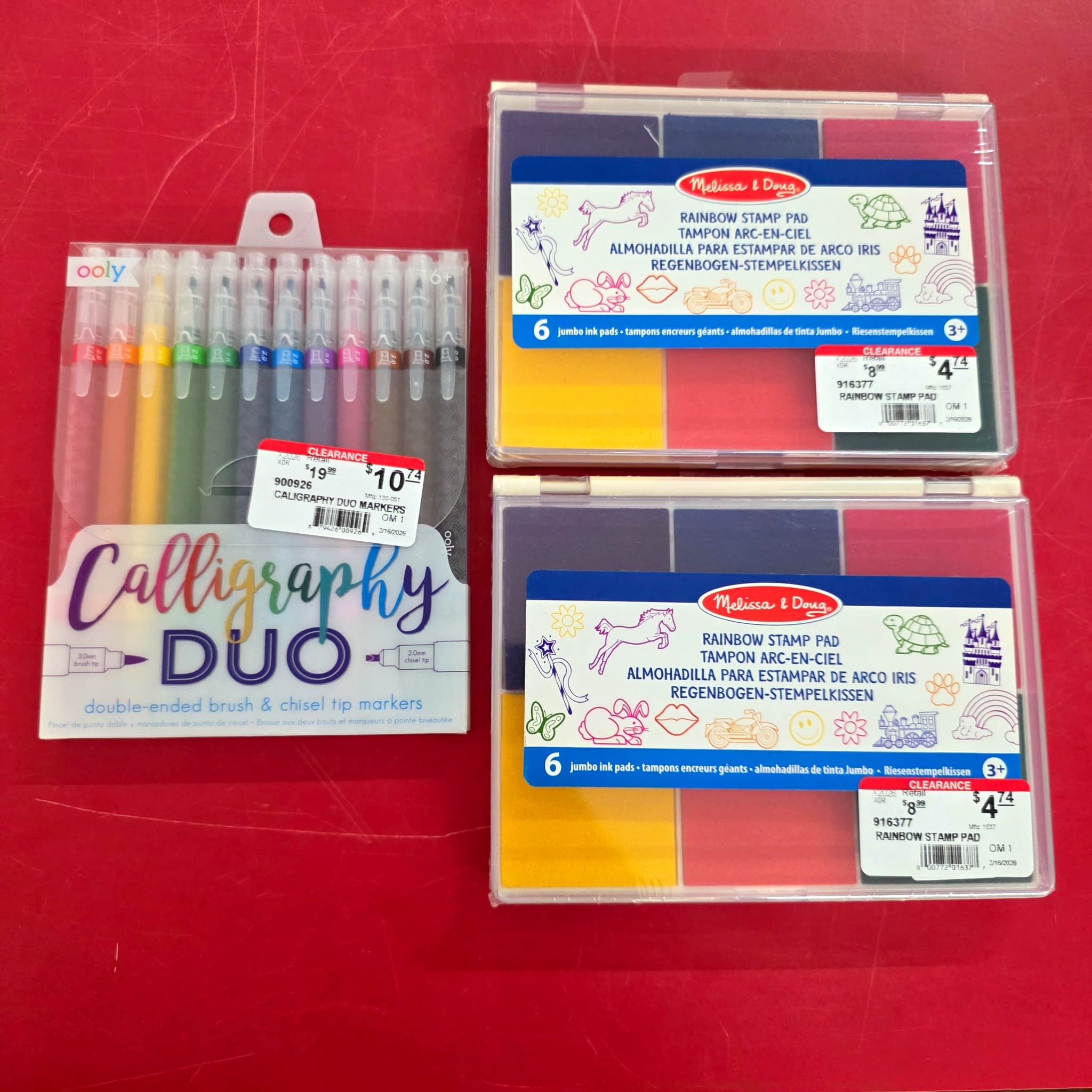 Ooly Calligraphy Markers & Melissa & Doug Stamp Pads, Lot of 3