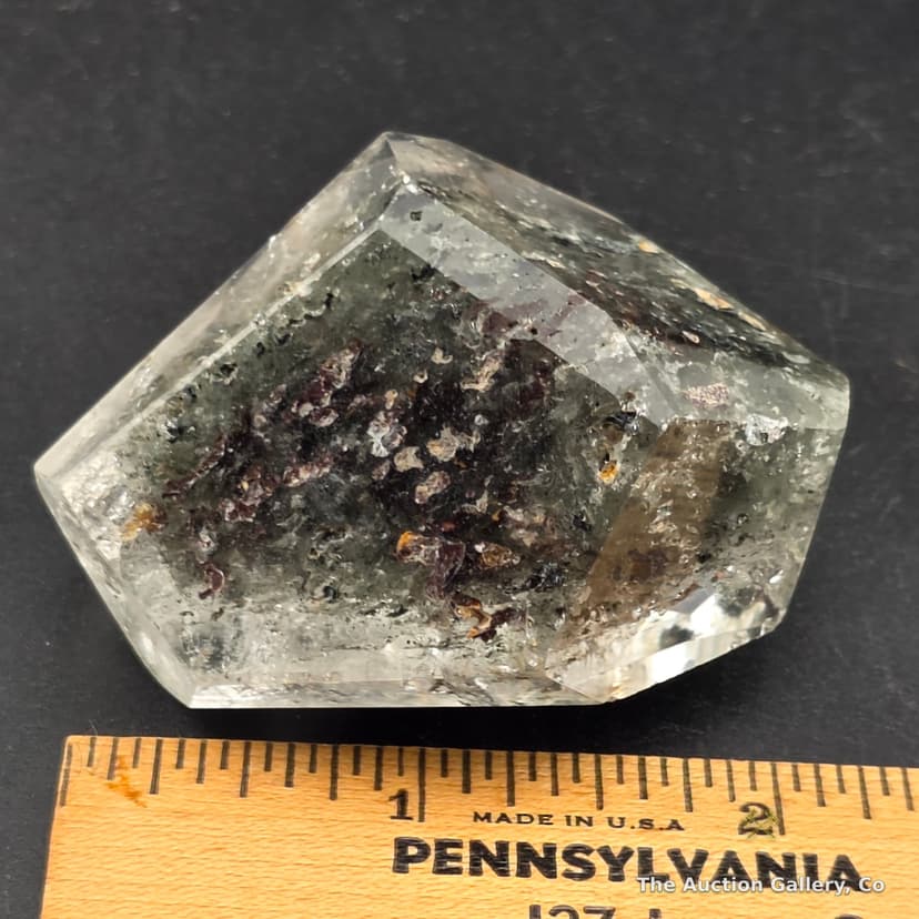 Faceted Quartz Crystal Specimen with Mineral Inclusions β photo 6