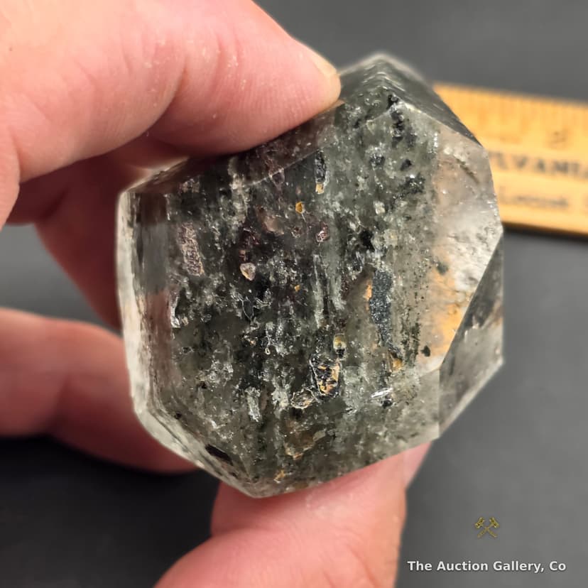 Faceted Quartz Crystal Specimen with Mineral Inclusions β photo 3