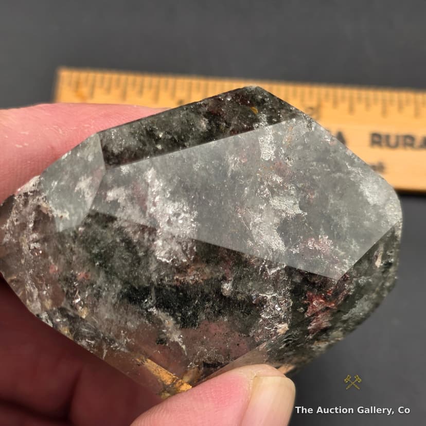 Faceted Quartz Crystal Specimen with Mineral Inclusions β photo 5