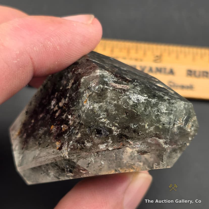 Faceted Quartz Crystal Specimen with Mineral Inclusions β photo 4