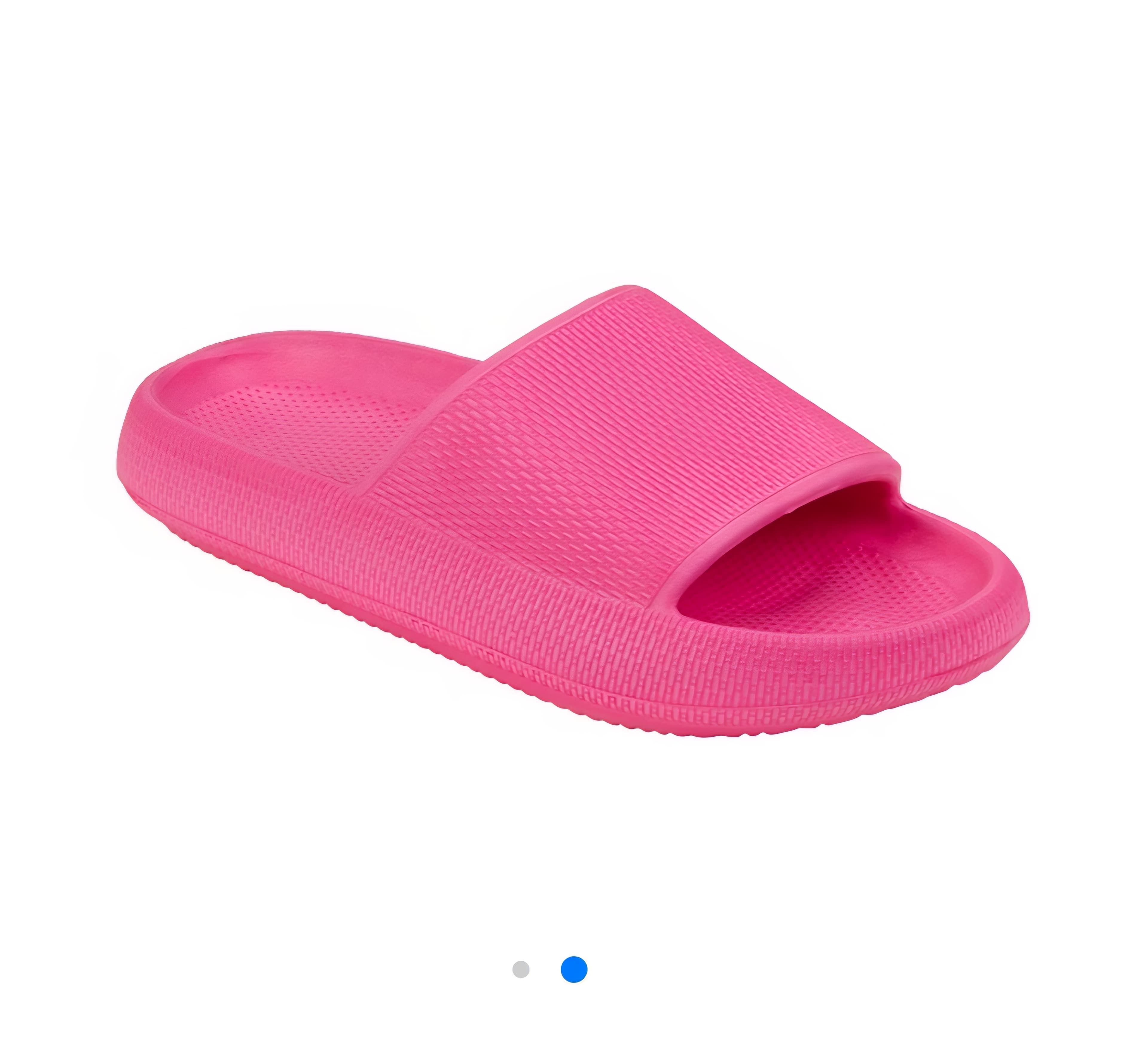 Neon Pink Cloud Slides - Girls Large 2/3
