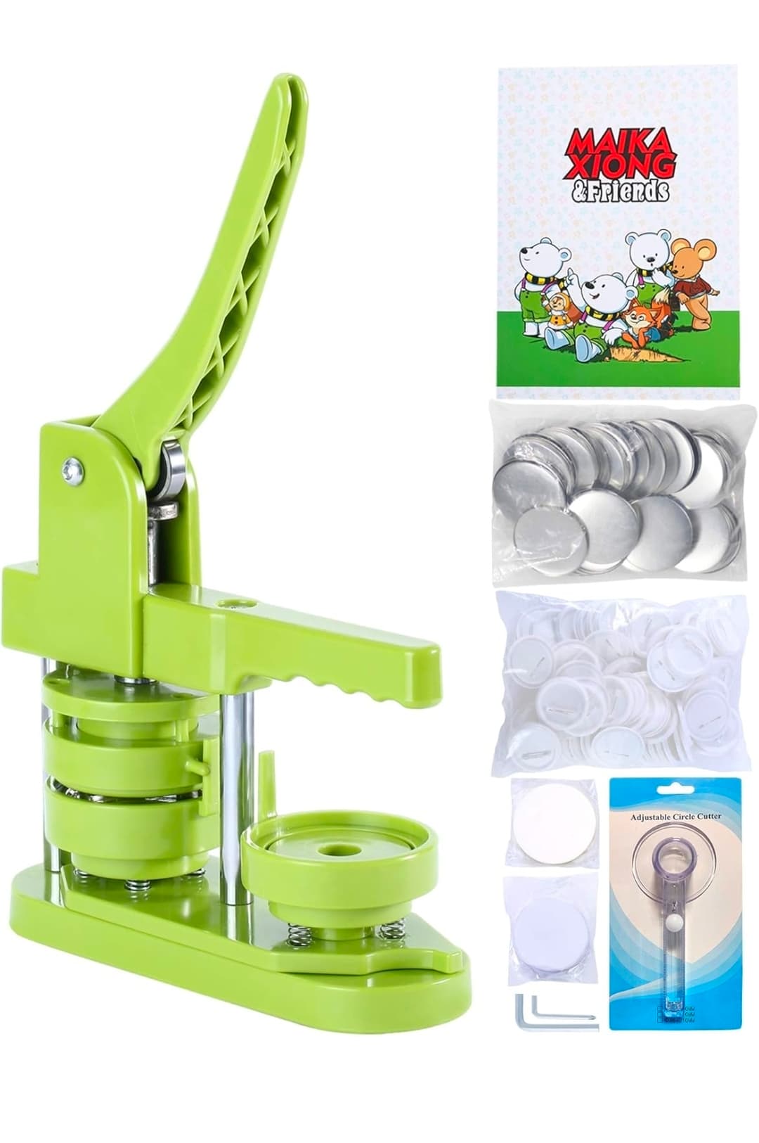 Button Maker Machine 58mm - (3rd Gen) Installation-Free 58mm(2.25in) DIY Pin Badge Button Maker Press Machine Badge Punch Press with Free 100pcs Button Parts & Pictures & Circle Cutter & Magic Book
