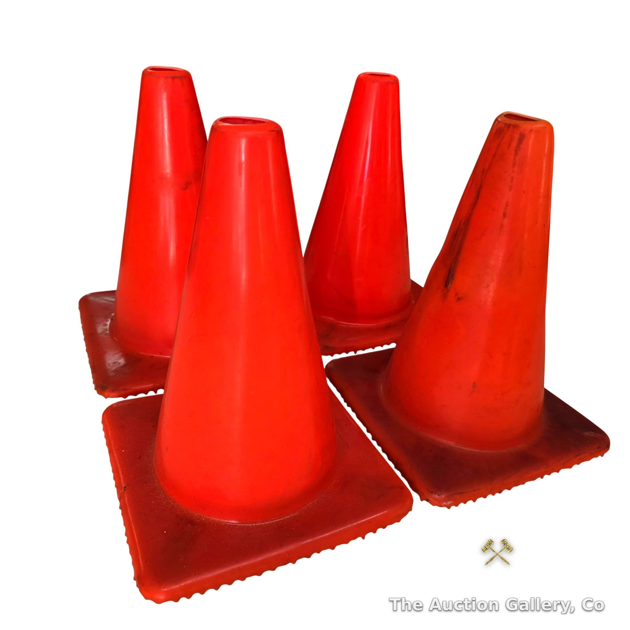 Orange Plastic Traffic Cones, Set of 4, 12"