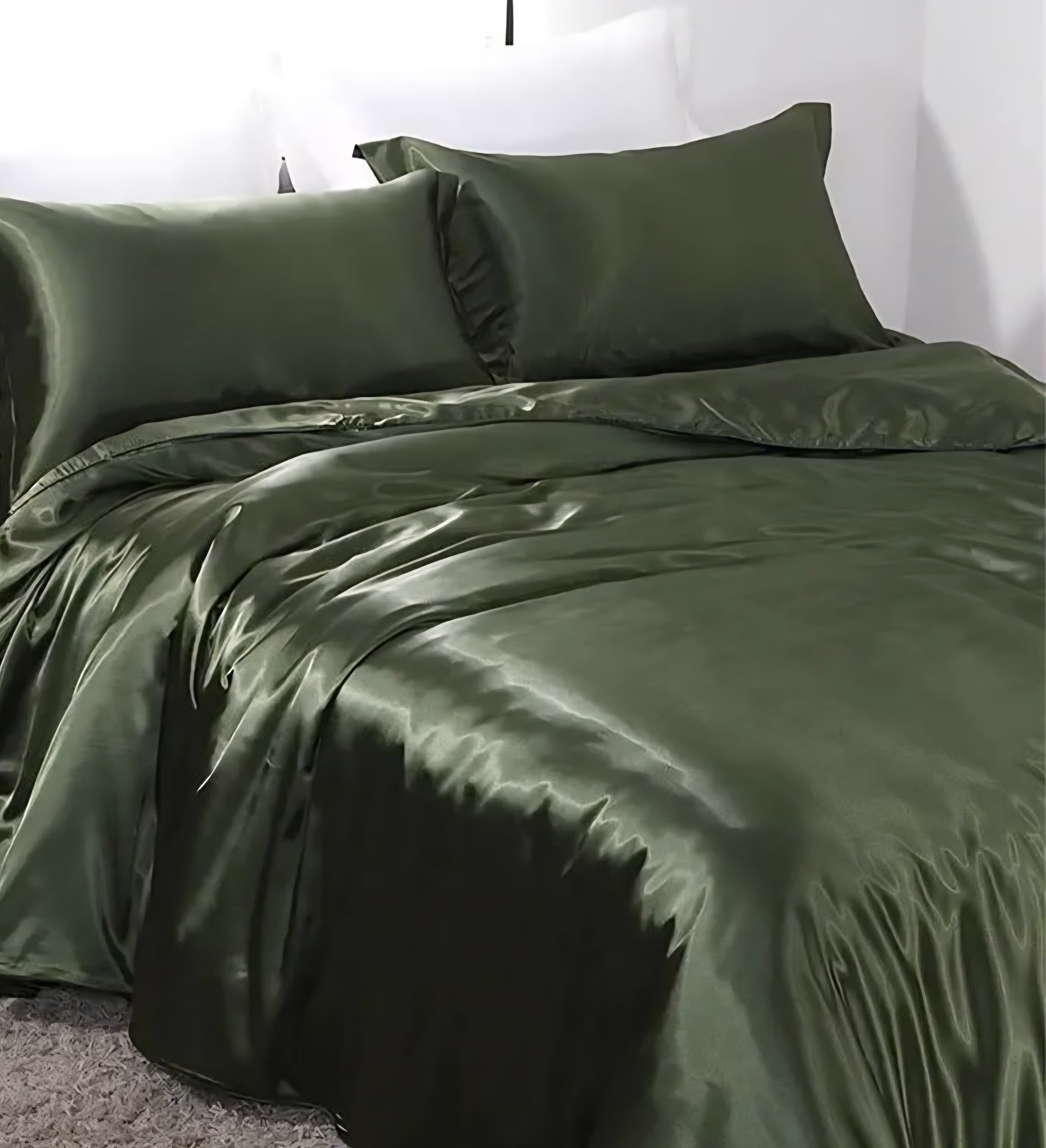 Silky Duvet Set - King - (Light Forest Green)