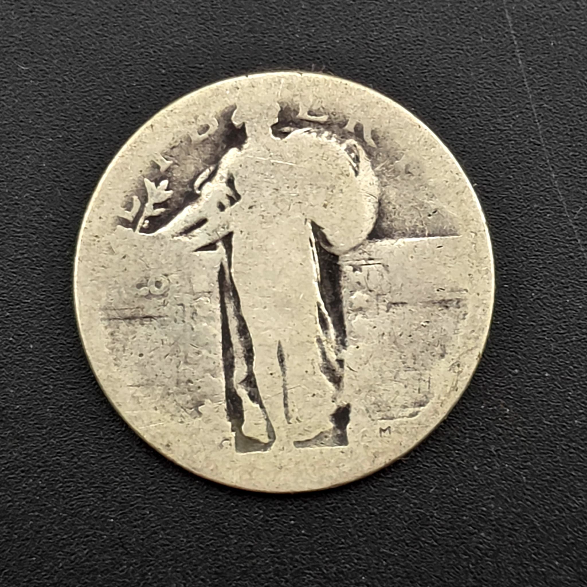 Standing Liberty Silver Quarter, 90% Silver, Date Worn